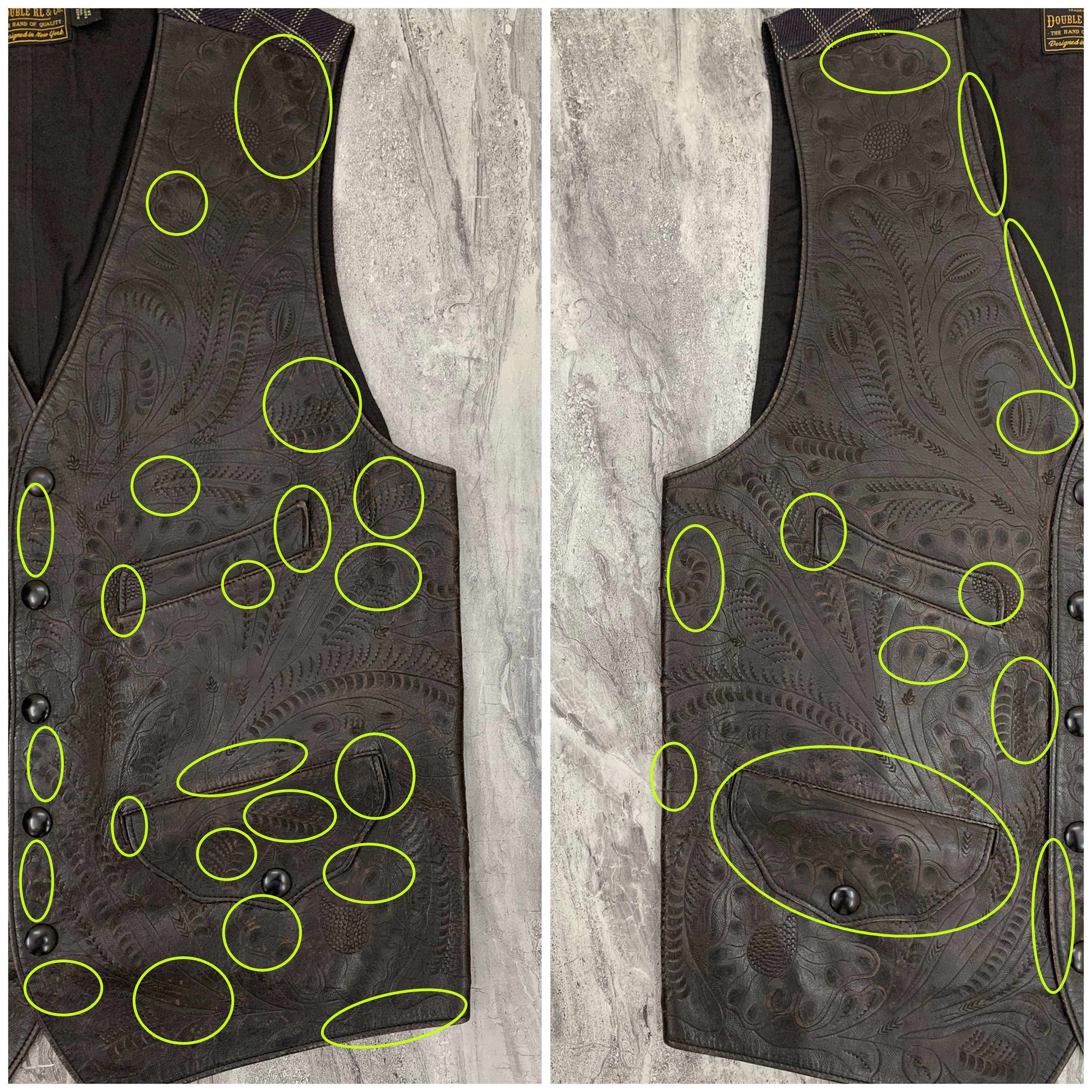 RRL Ralph Lauren × Ralph Lauren × Vintage Double RL Hand Tooled Leather Vest RRL Western Cowboy Gilet Size US M / EU 48-50 / 2 - 10 Thumbnail