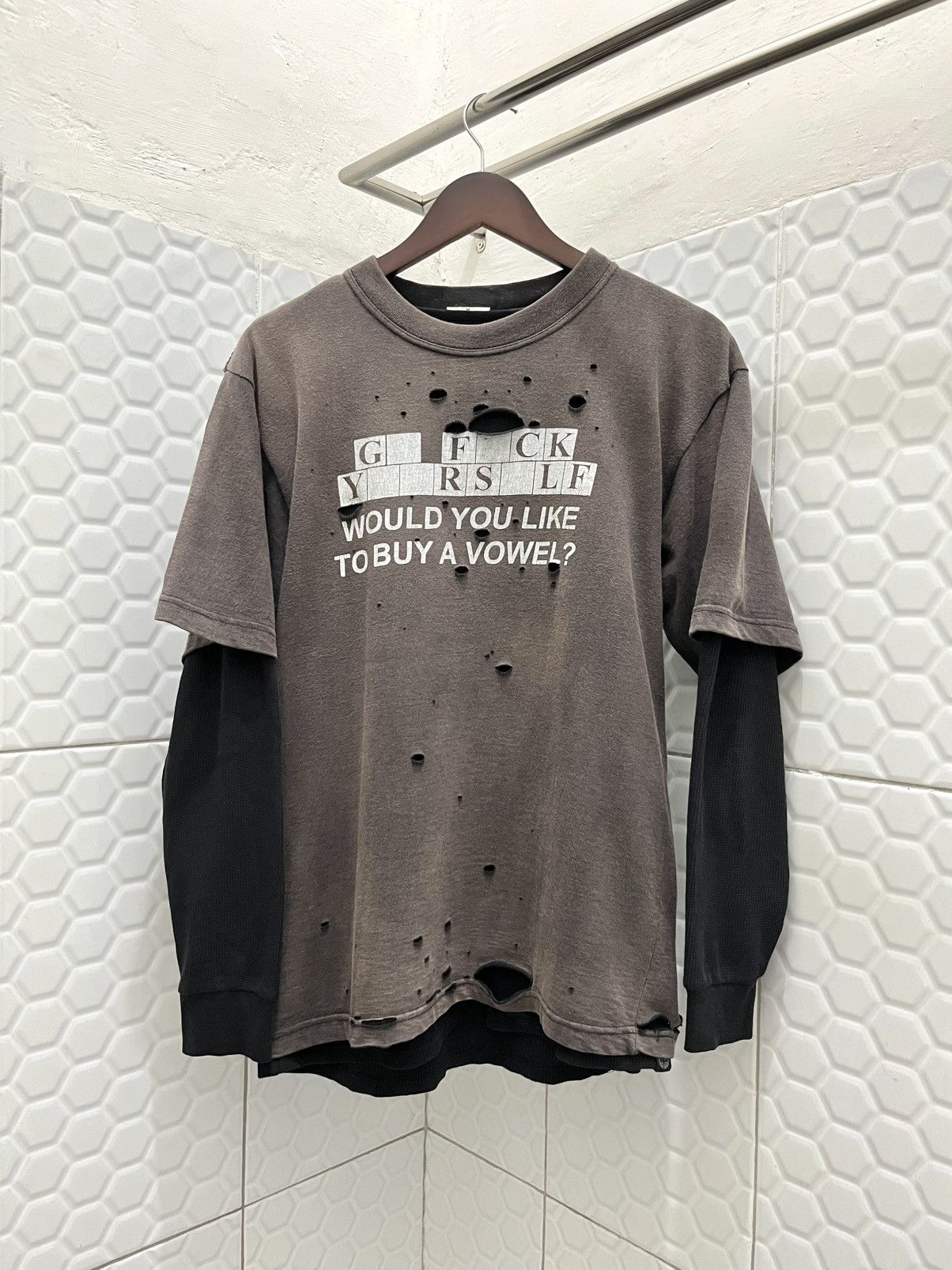 Vintage Go Fuck Your Self Thrashed Disstresed Faded Shirt ERD Size US M / EU 48-50 / 2 - 6 Thumbnail