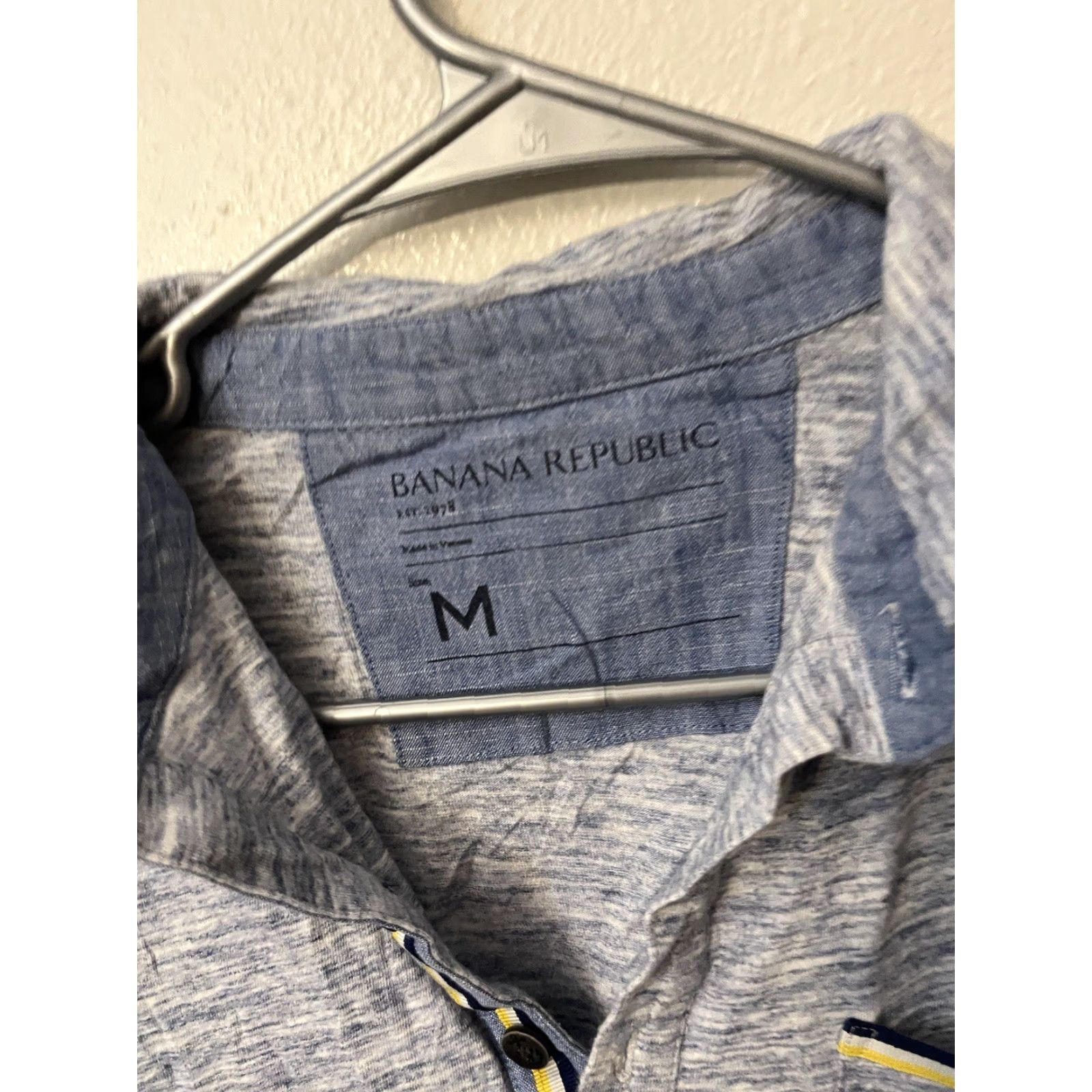 Banana Republic Banana Republic Polo Shirt Men Medium Blue Cotton Knit Short Sleeve Collared Button Vintage No Size US L / EU 52-54 / 3 - 2 Thumbnail