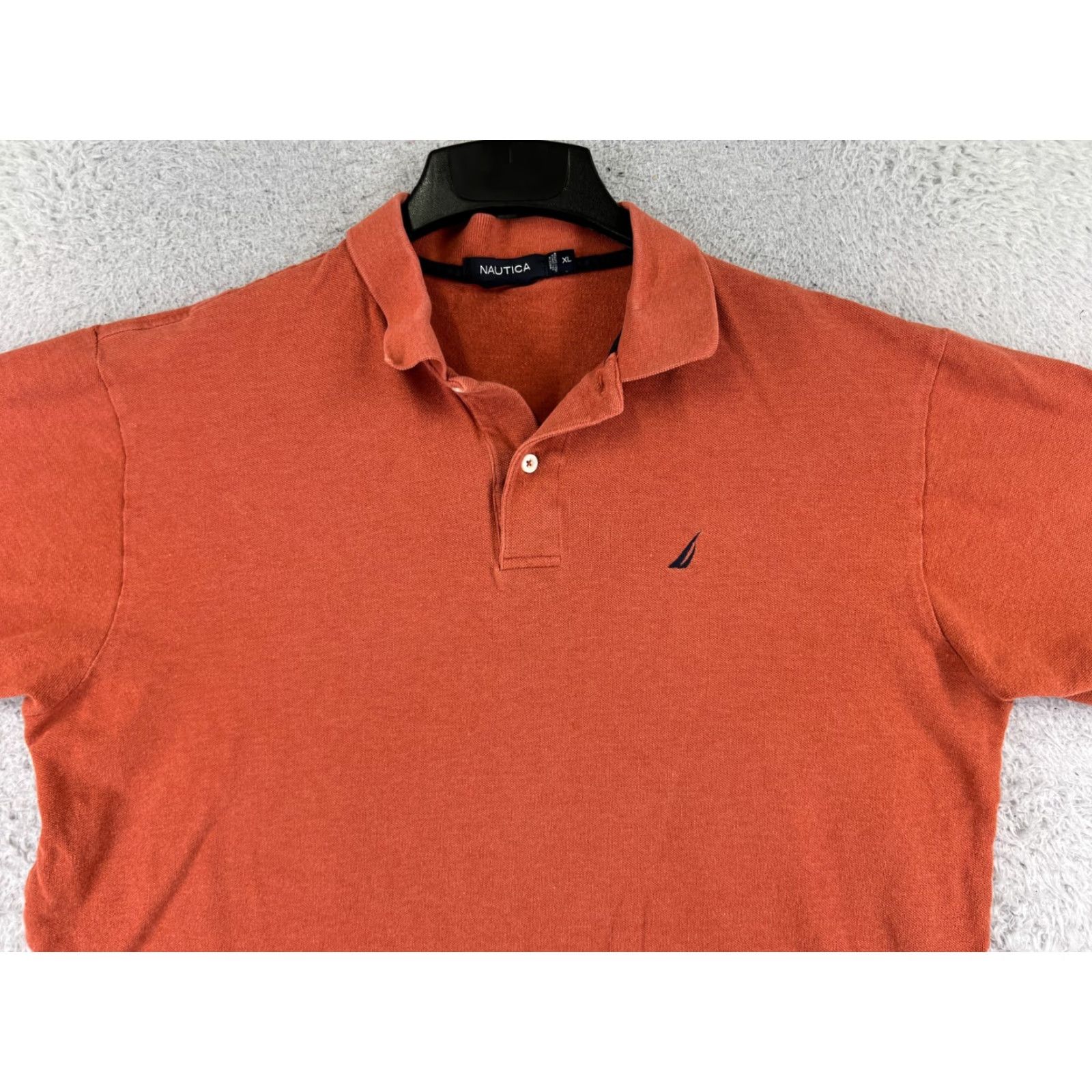 Nautica Nautica Polo Shirt Mens XL Orange 100% Cotton Knit Golf Shirt Outdoor Driving Slim Short Sleeve Mens Size US XL / EU 56 / 4 - 4 Thumbnail