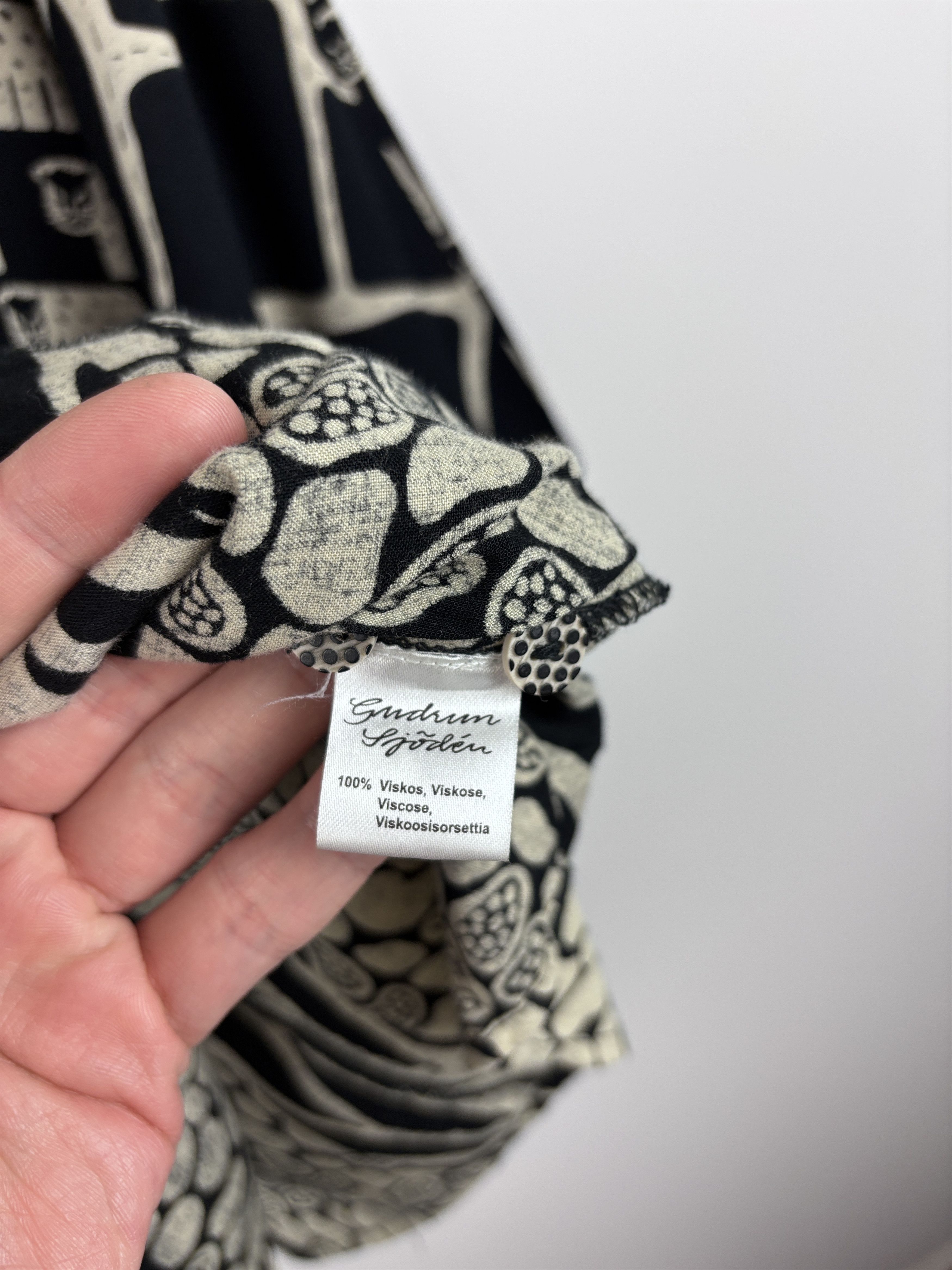 Gudrun Sjoden Gudrun Sjoden Animal Print Button Shirt Tunic Black Beige M Size M / US 6-8 / IT 42-44 - 10 Thumbnail