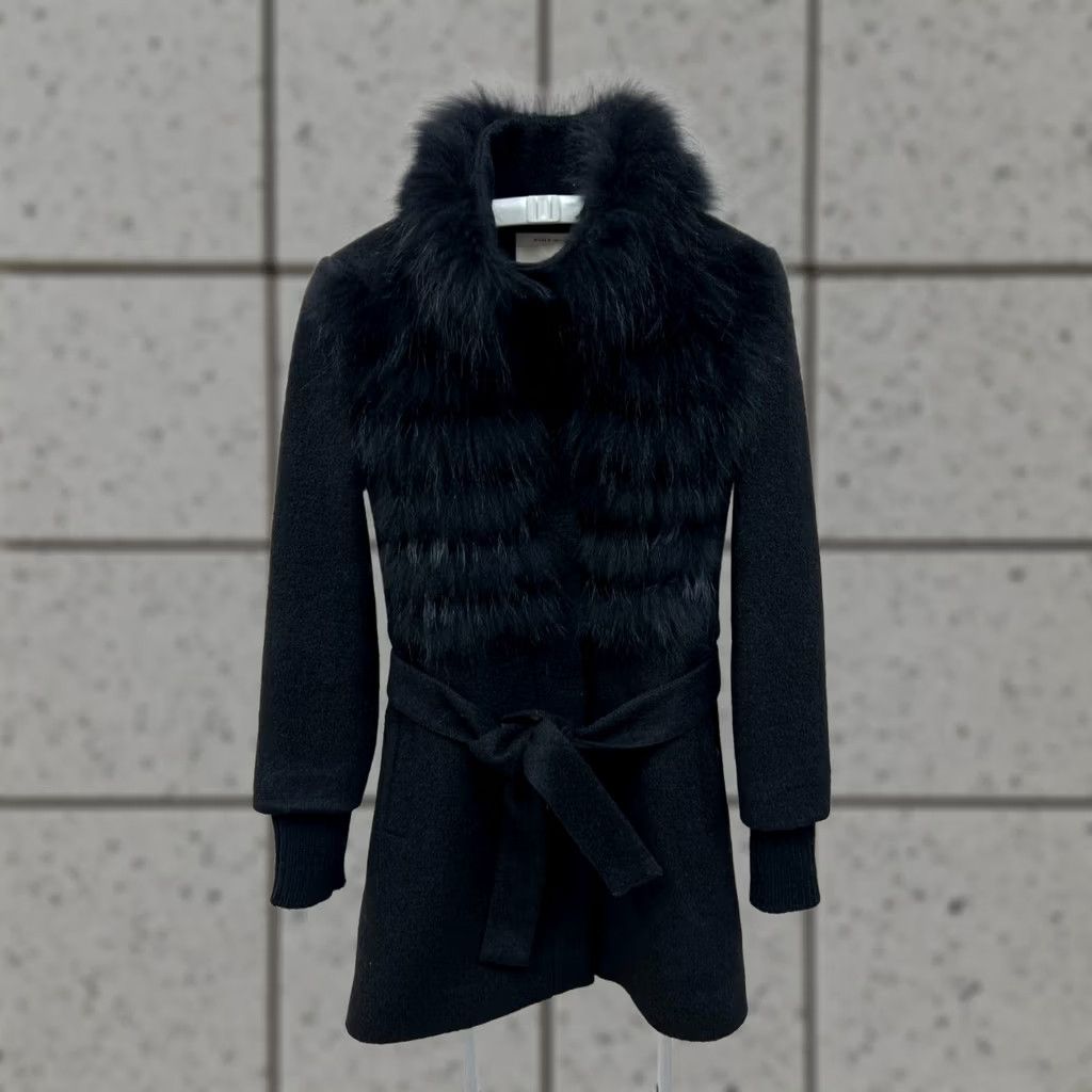 Pinko PINKO Coat Jacket Ladies Wool Blend Fur Detail US 4 UK 8 Black Wool Blend Coat Jacket Mens Womens Girls Boy Title Size M / US 6-8 / IT 42-44 - 1 Thumbnail