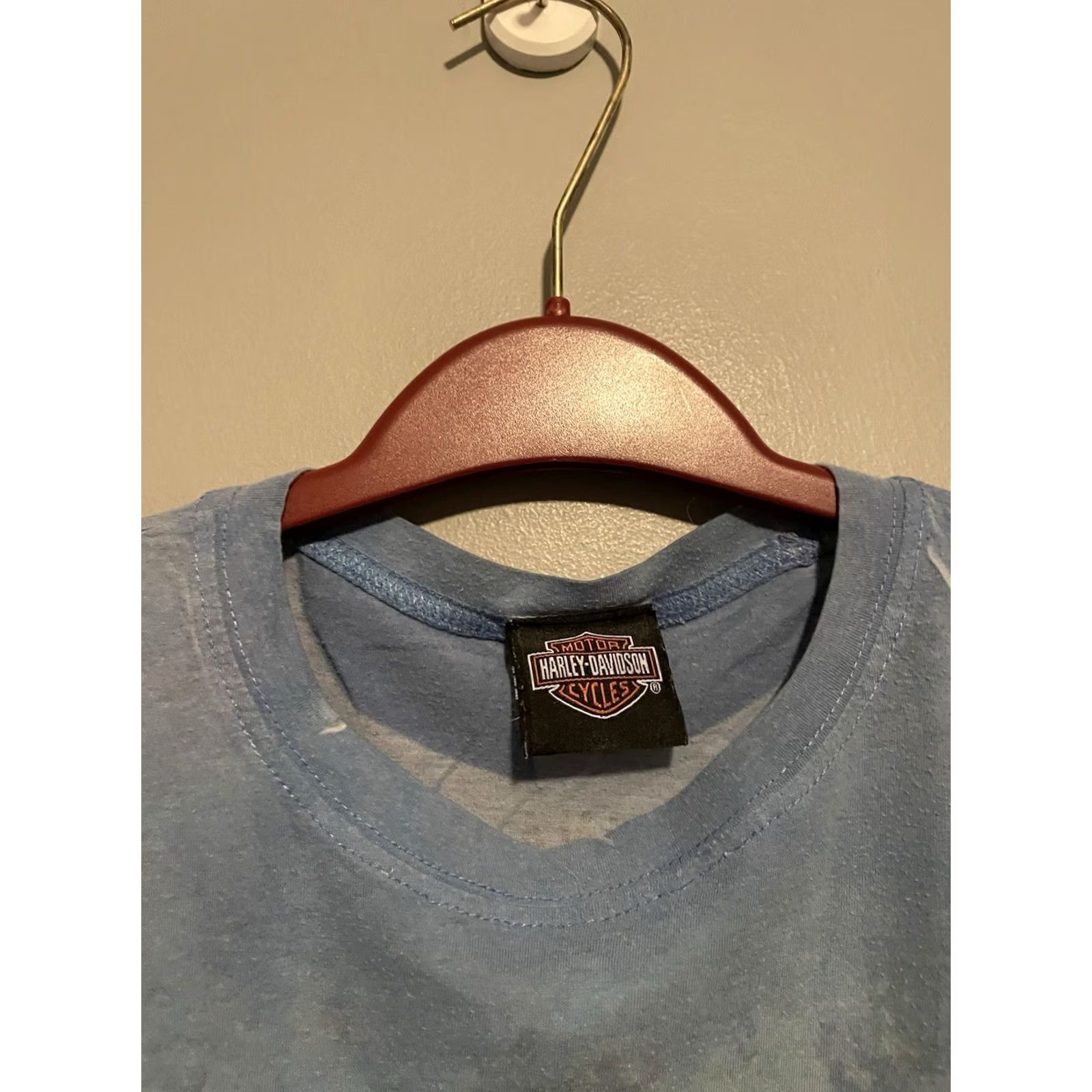 Harley Davidson Harley-Davidson Shirt Womens Small Blue White Tie Dye Biker T-Shirt Size S / US 4 / IT 40 - 3 Thumbnail