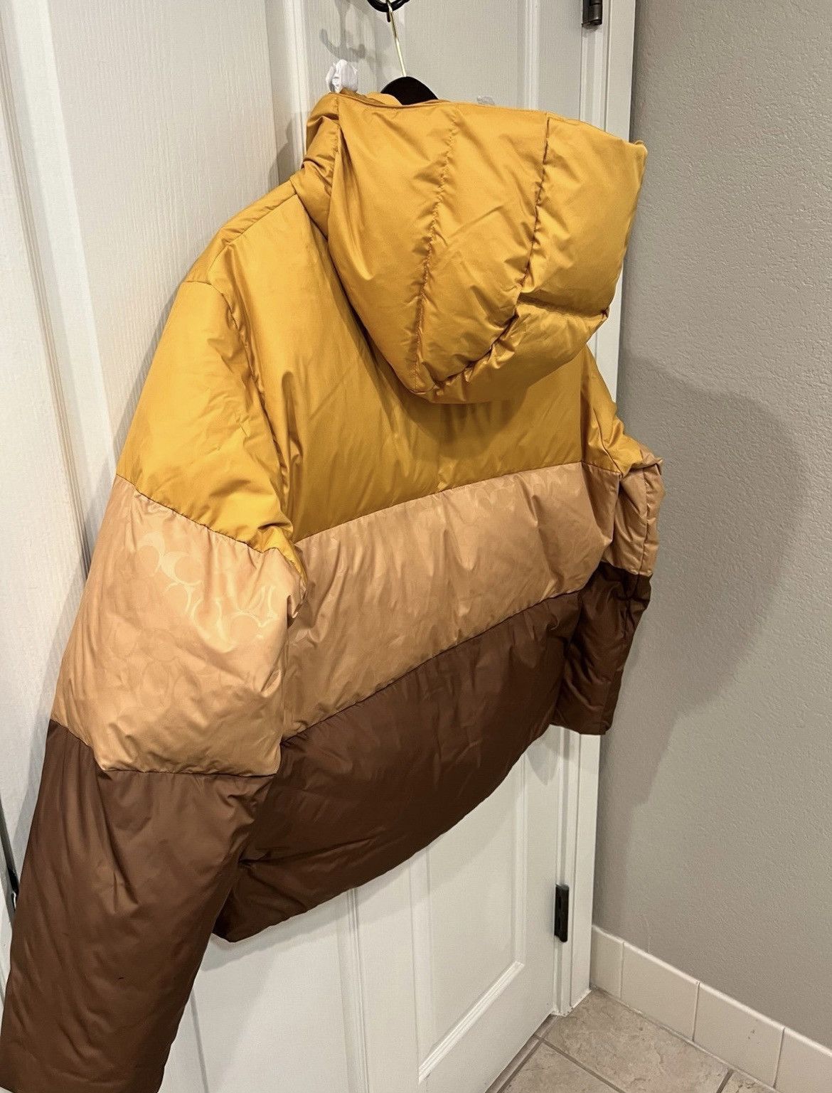 Coach Coach Mens Multi Colorblock Down Brown/Yellow Jacket Size US XL / EU 56 / 4 - 6 Thumbnail