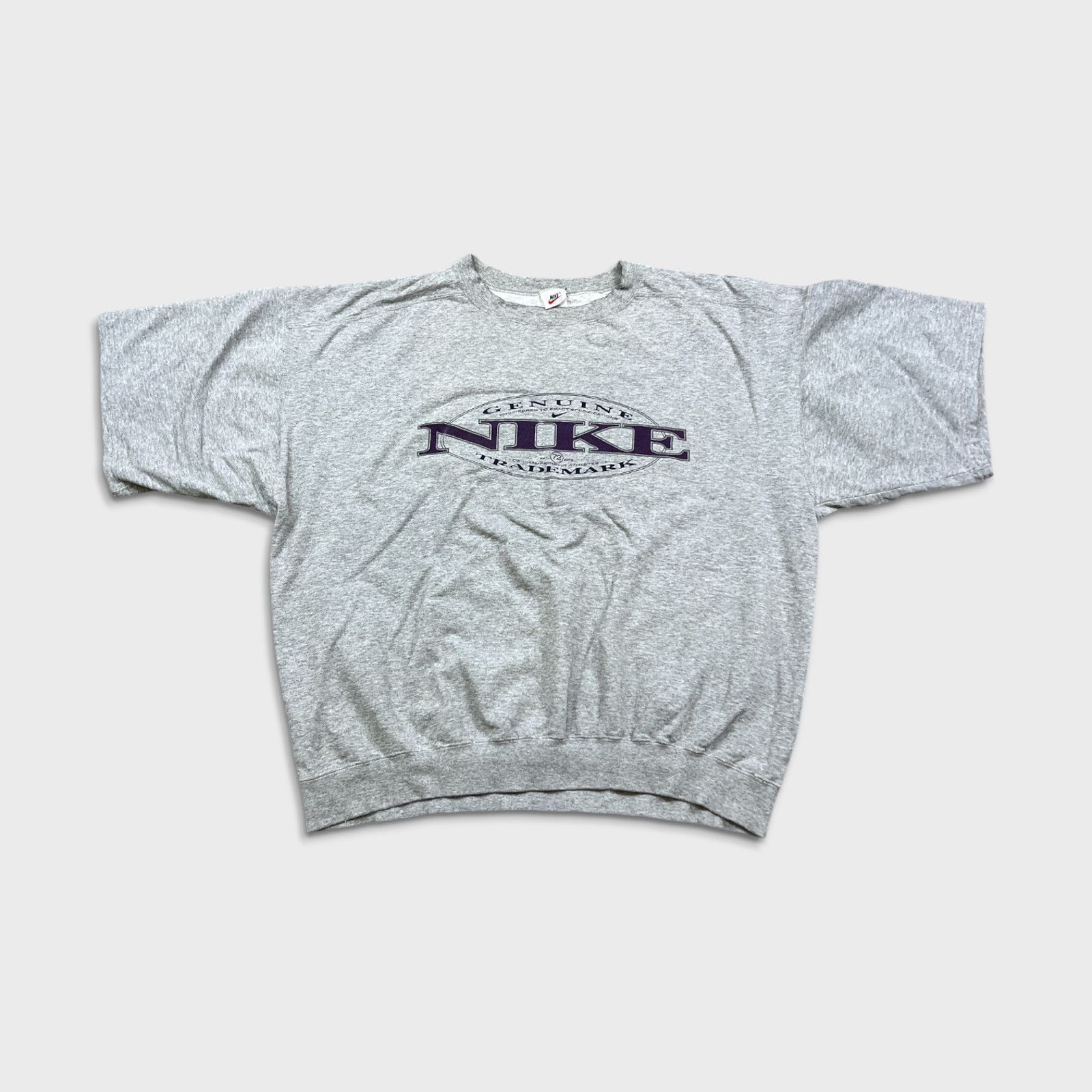 Nike × Vintage 90s Nike Sweatshirt XL USA Center Logo Short Sleeve Crewneck Size US XL / EU 56 / 4 - 1 Thumbnail
