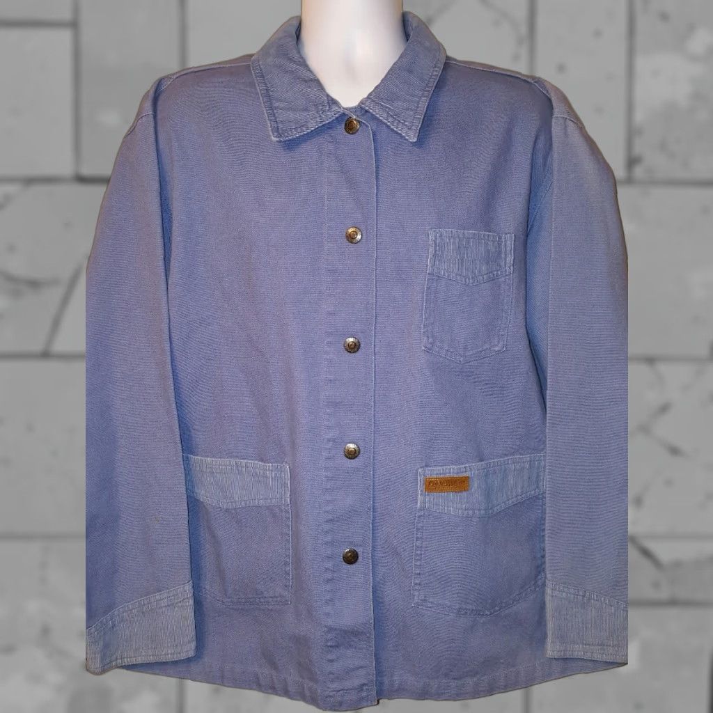 Vintage Powder River Outfitters Western Jacket Blue Canvas XL Casual Mens Size US XL / EU 56 / 4 - 1 Thumbnail