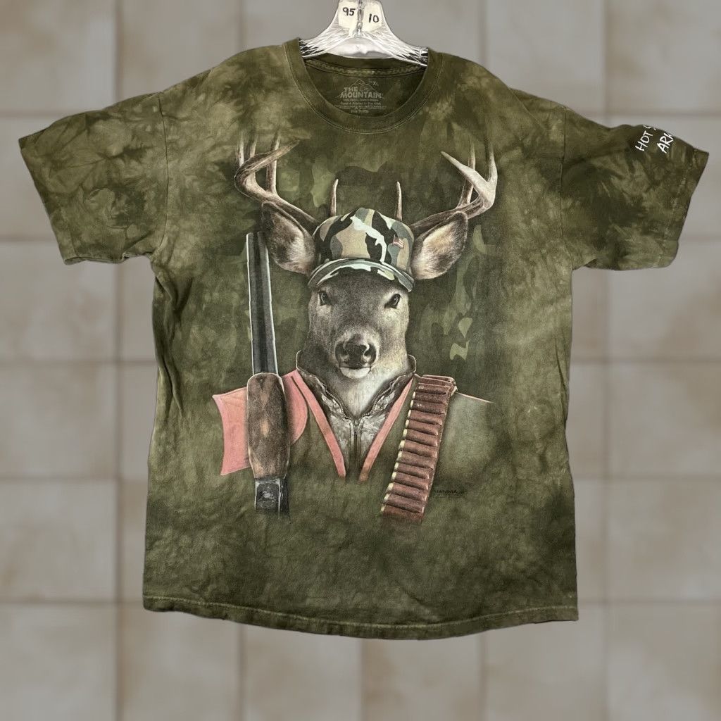 The Mountain The Mountain Deer Hunter Manimal Hunting Green Camo Tie Dye Shirt Mens XL Size US XL / EU 56 / 4 - 1 Thumbnail