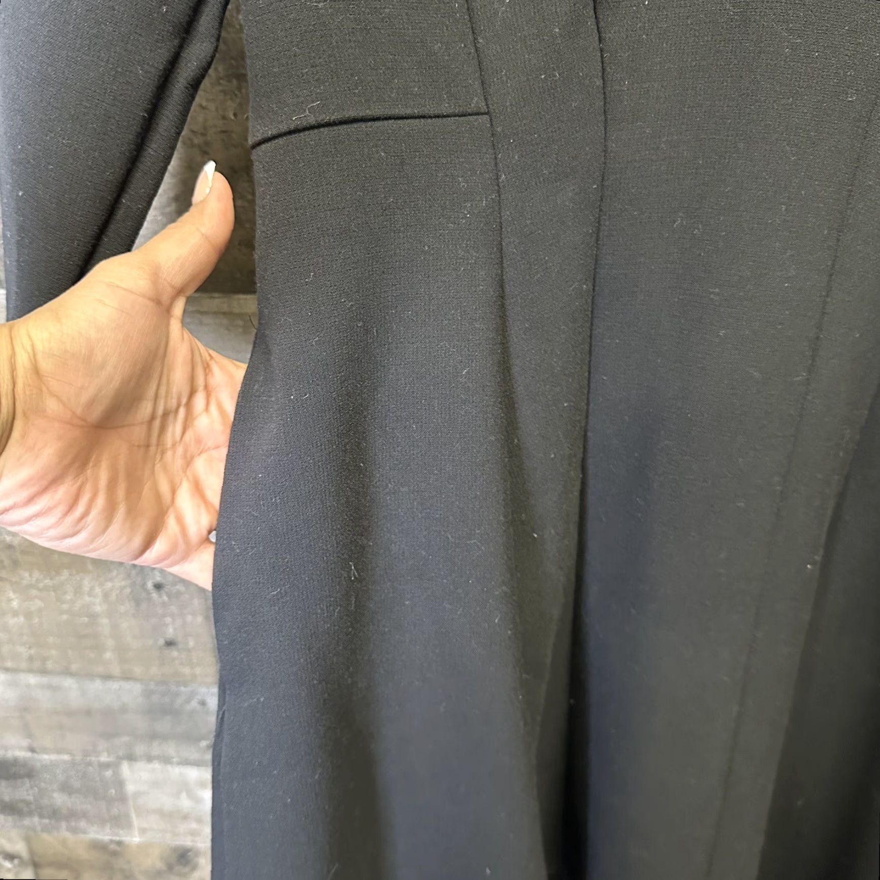Ann Taylor Ann Taylor Dress Black, A-Line, Pockets, Knee Length, 10P, 3/4 Sleeve, Petite, Women Size L / US 10 / IT 46 - 4 Thumbnail