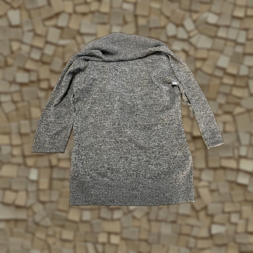 Vintage AGB Sweater Women's Medium Gray 3/4 Sleeve Pullover Cowl Neck Knit Solid Casual Vintage? No. Size M / US 6-8 / IT 42-44 - 1 Thumbnail