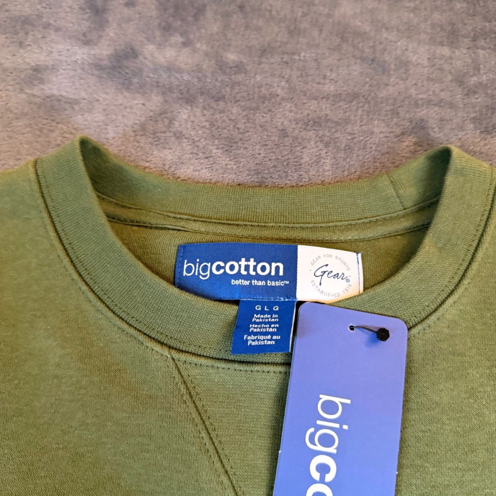 Vintage GEAR FOR SPORTS Big Cotton Sweatshirt Green Mens Large NEW Size US L / EU 52-54 / 3 - 3 Thumbnail