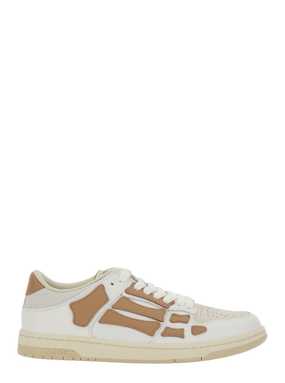 'Skel Top' Beige Low Top Sneakers with Logo Patch on the Tongue and Logo Lettering on the Heel in Leather Man