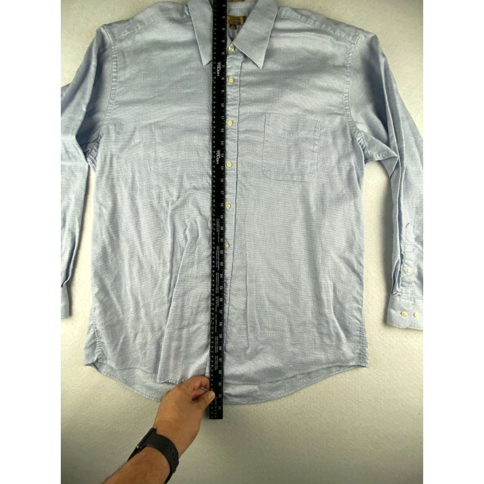 Schiaparelli Chiarelli Button Up Shirt Mens 17 34/35 Blue Long Sleeve Checkered Shirt Size US XL / EU 56 / 4 - 5 Thumbnail