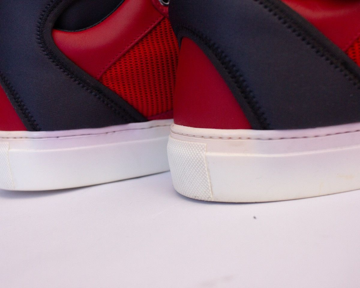 Balenciaga Balenciaga Mens Red Navy Blue Neoprene Strap High Top SZ:6US Size US 6 / EU 39 - 10 Thumbnail