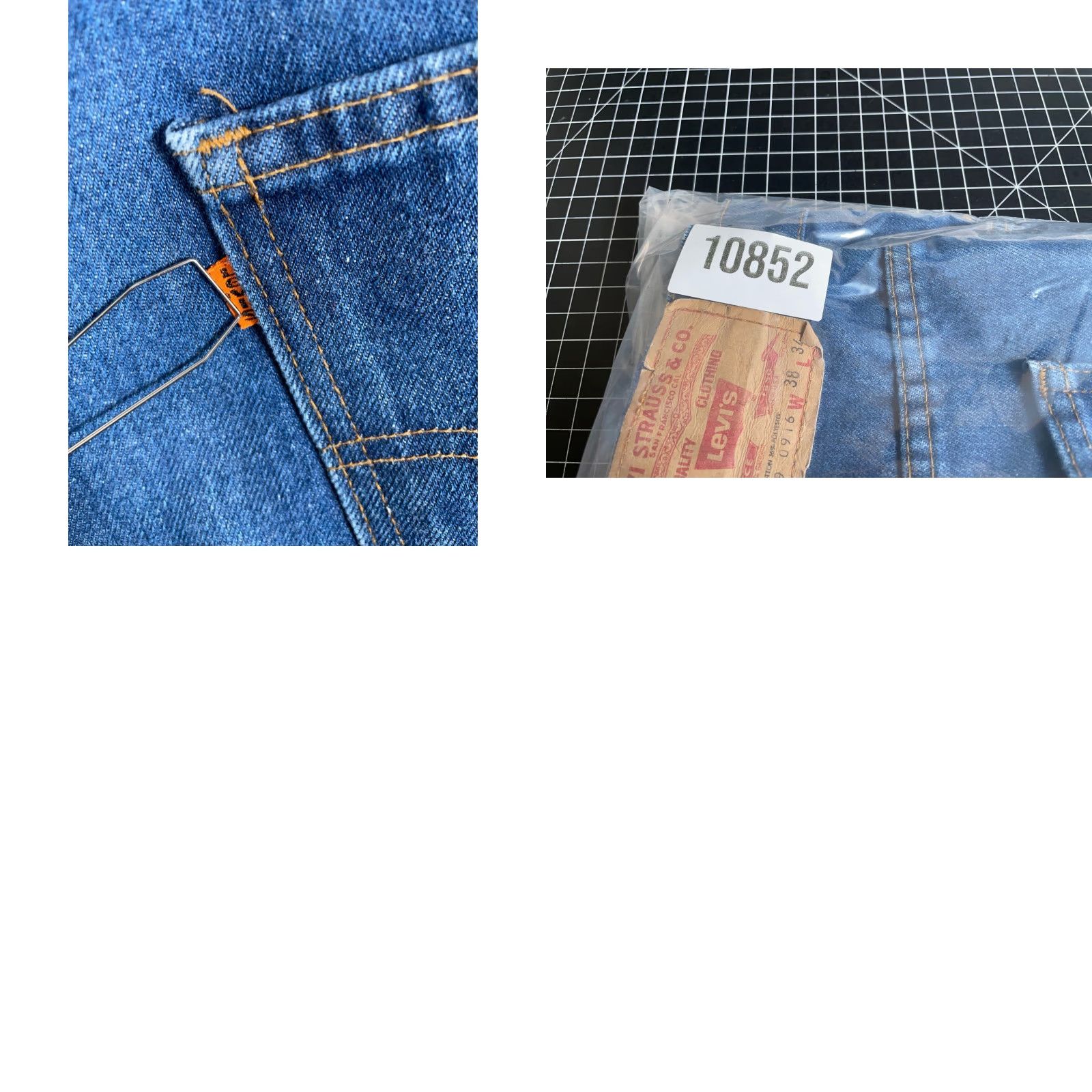 Levi's VINTAGE Levi's 519 Jean Short Bermuda Men's 36 x 4 Blue Denim Orange Tab Frayed 80s Hip Hop Retro Size US 36 / EU 52 - 9 Thumbnail