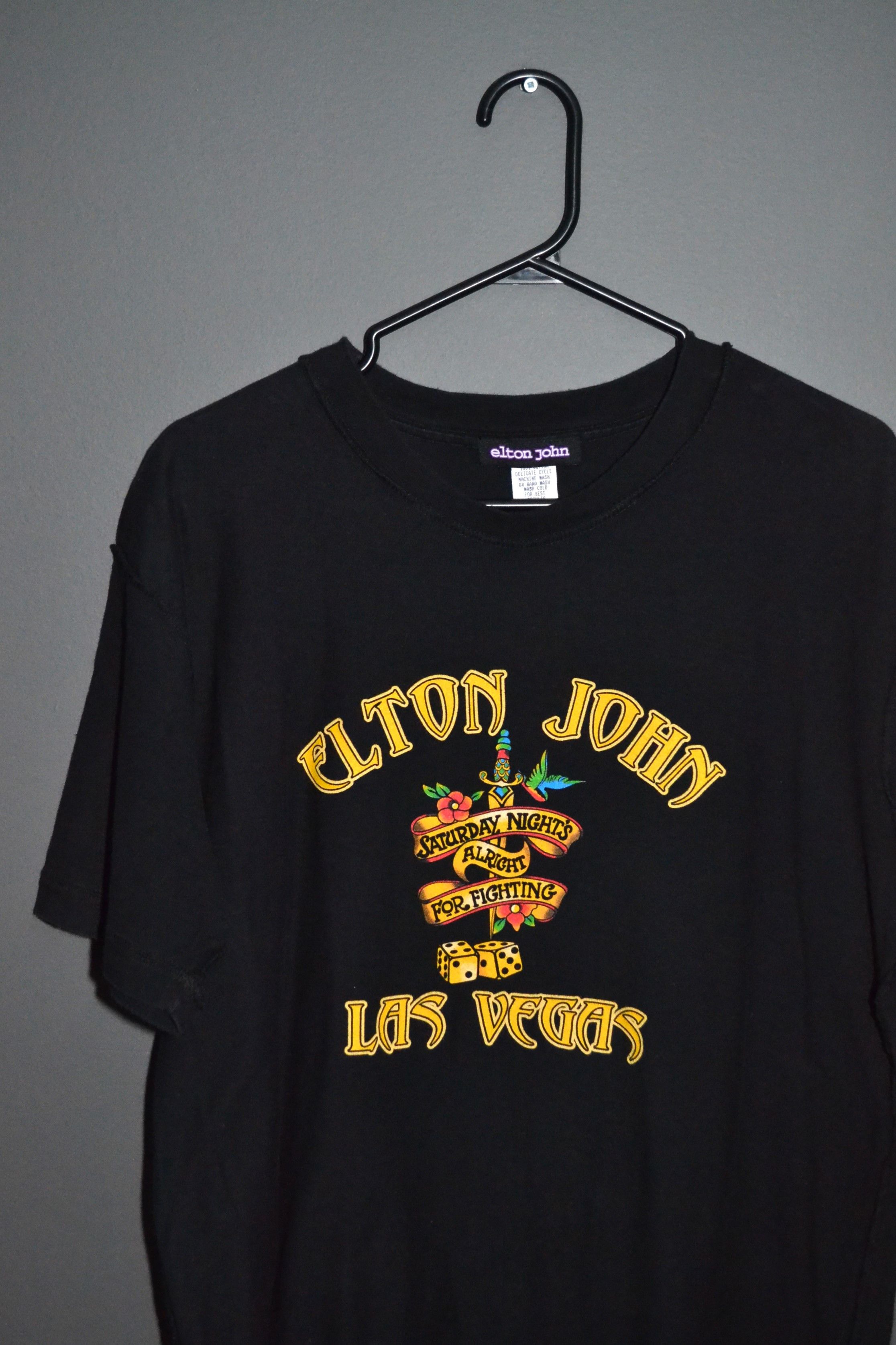 Band Tees Elton John Las Vegas Saturdays Alright For Fighting USA Made Size US L / EU 52-54 / 3 - 1 Thumbnail