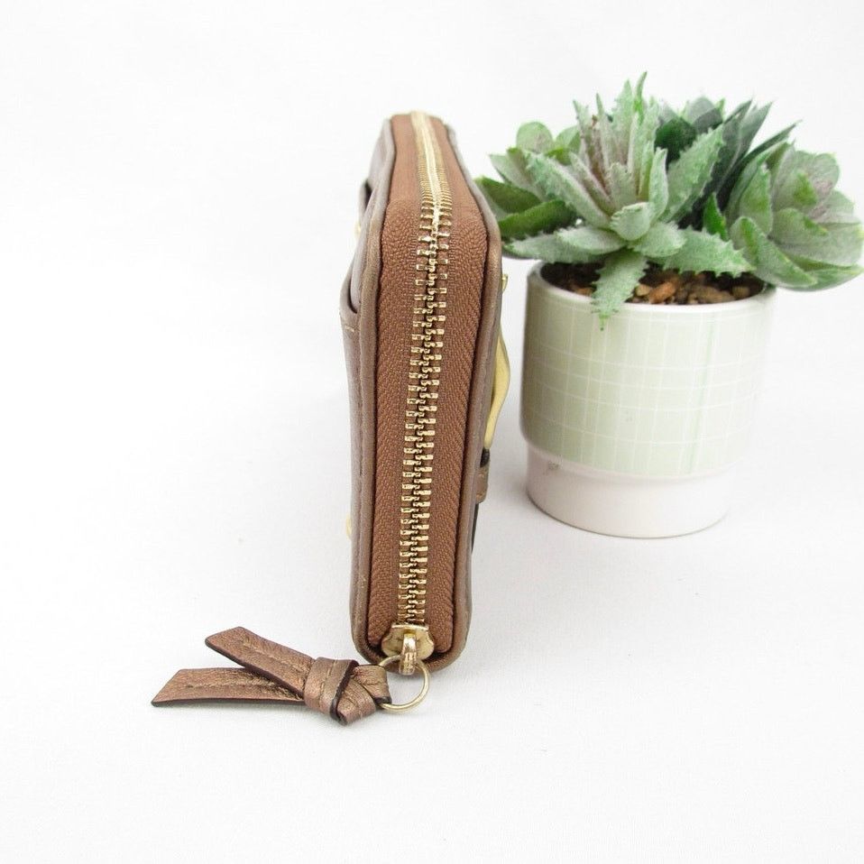 Coach Coach Zip Around Bronze Color Wallet Size ONE SIZE - 3 Thumbnail