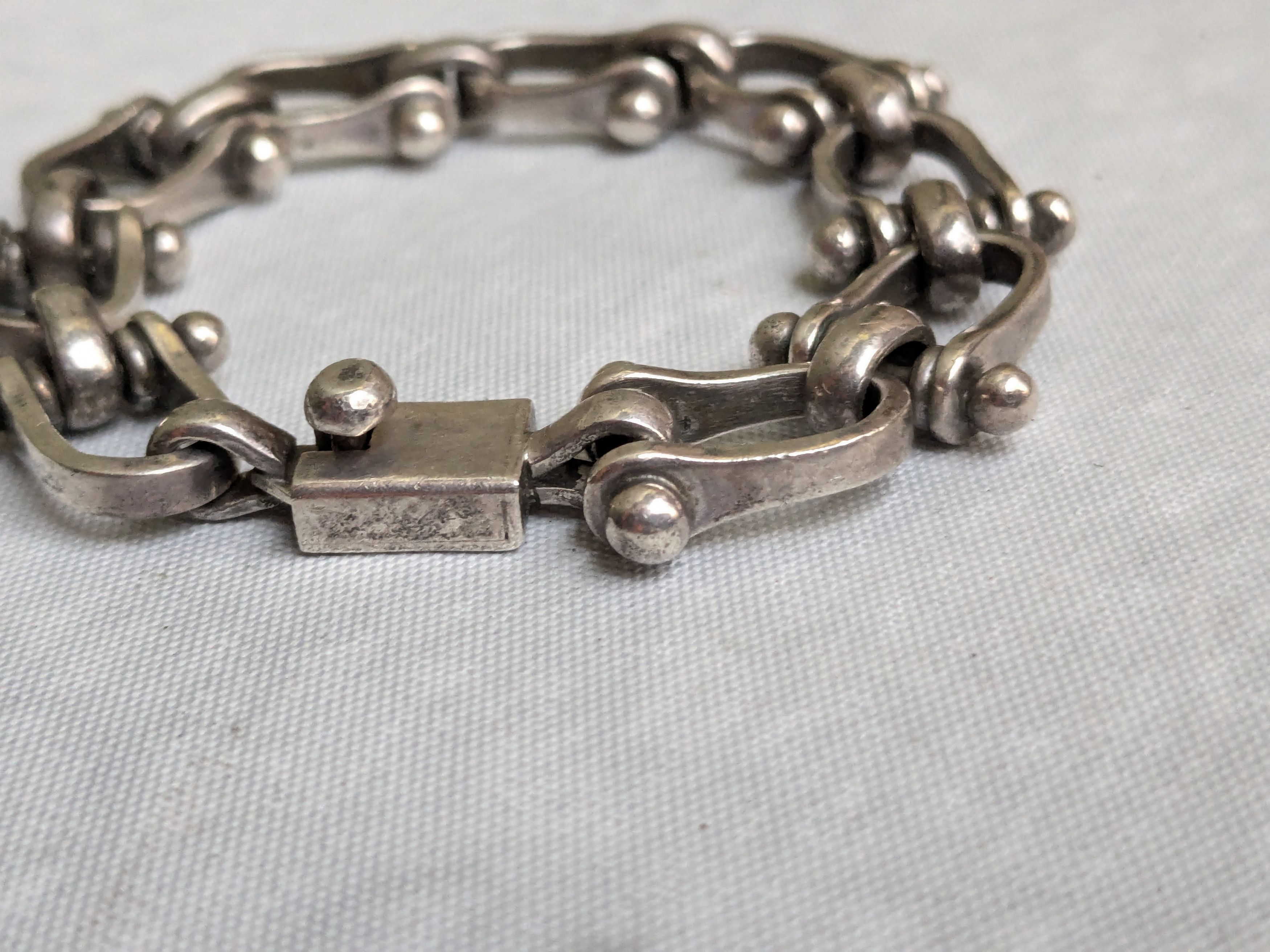 Jewelry Vintage Sterling Silver Bracelet Taxco Equestrian 7" Size ONE SIZE - 5 Thumbnail
