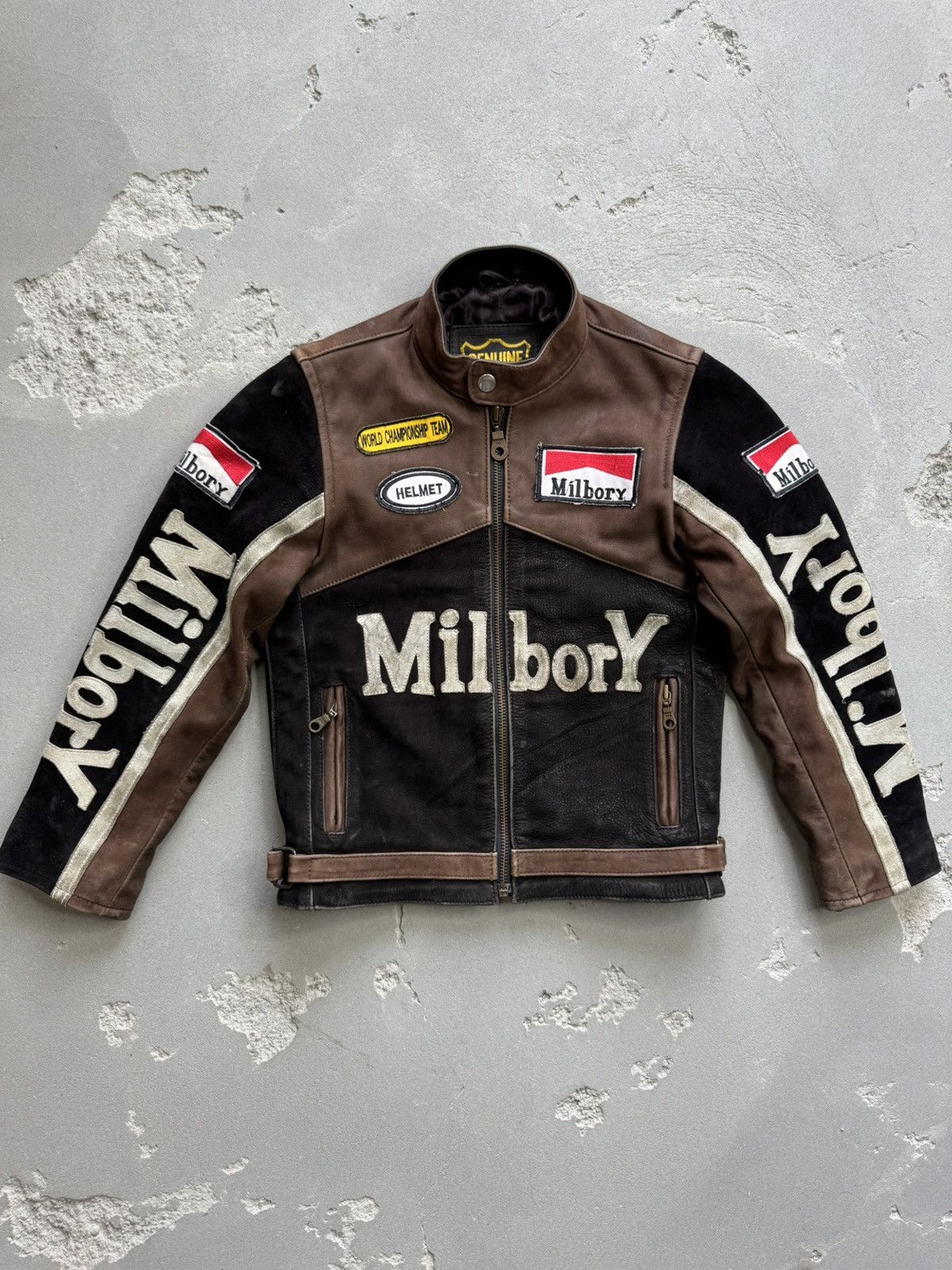 Genuine Leather Vintage Marlboro Brown suede leather jacket Size XXS / US 00 / IT 34 - 1 Thumbnail