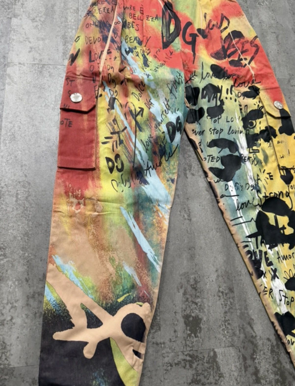 Dolce & Gabbana Dolce & Gabbana Graffiti Cargo Pants 🎨🔥 uk8 Size 27" / US 4 / IT 40 - 2 Thumbnail