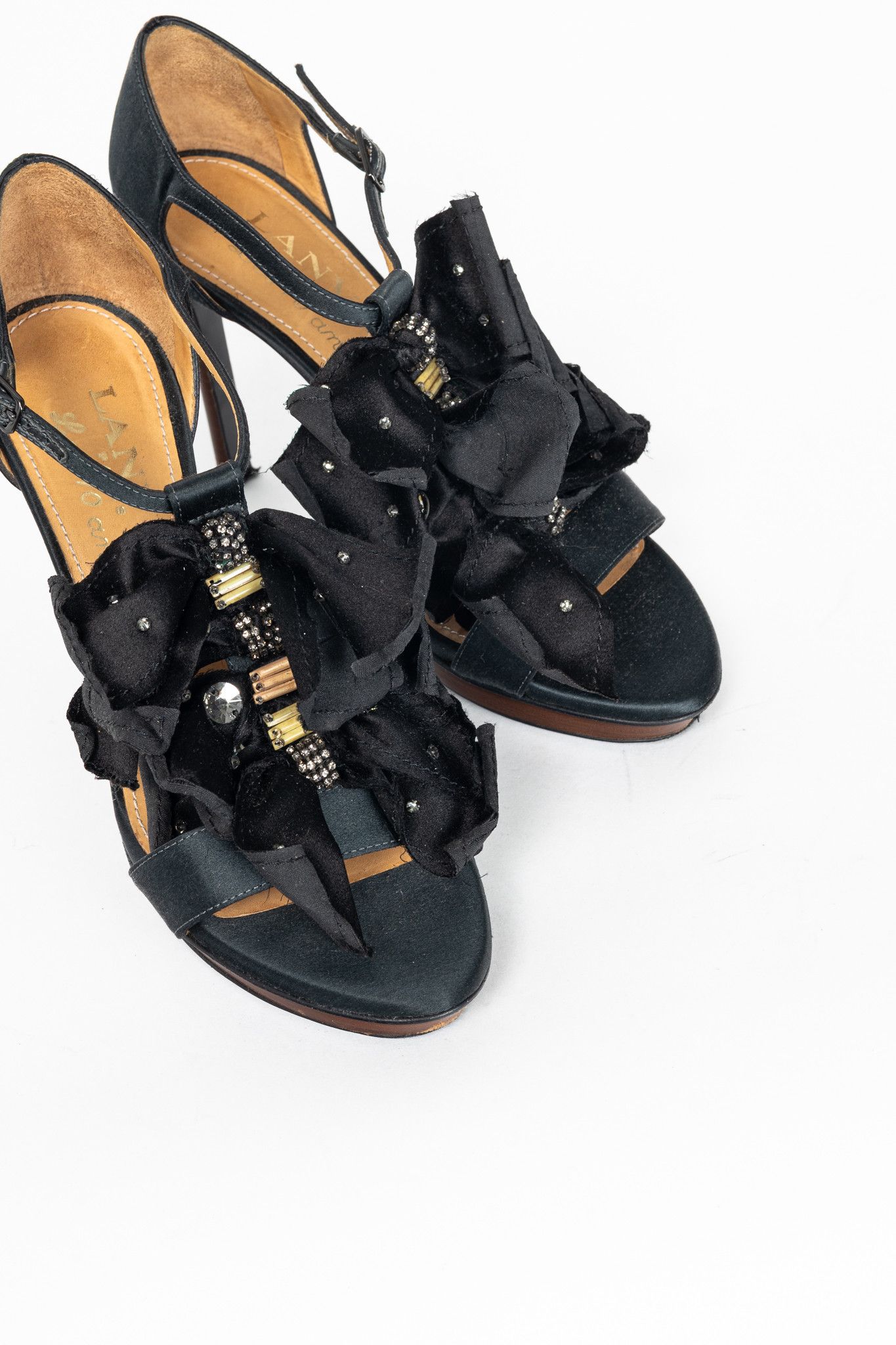 Lanvin Lanvin AW12 Les 10 Ans Satin Embellished-Bow Sandals Size US 6 / IT 36 - 6 Thumbnail