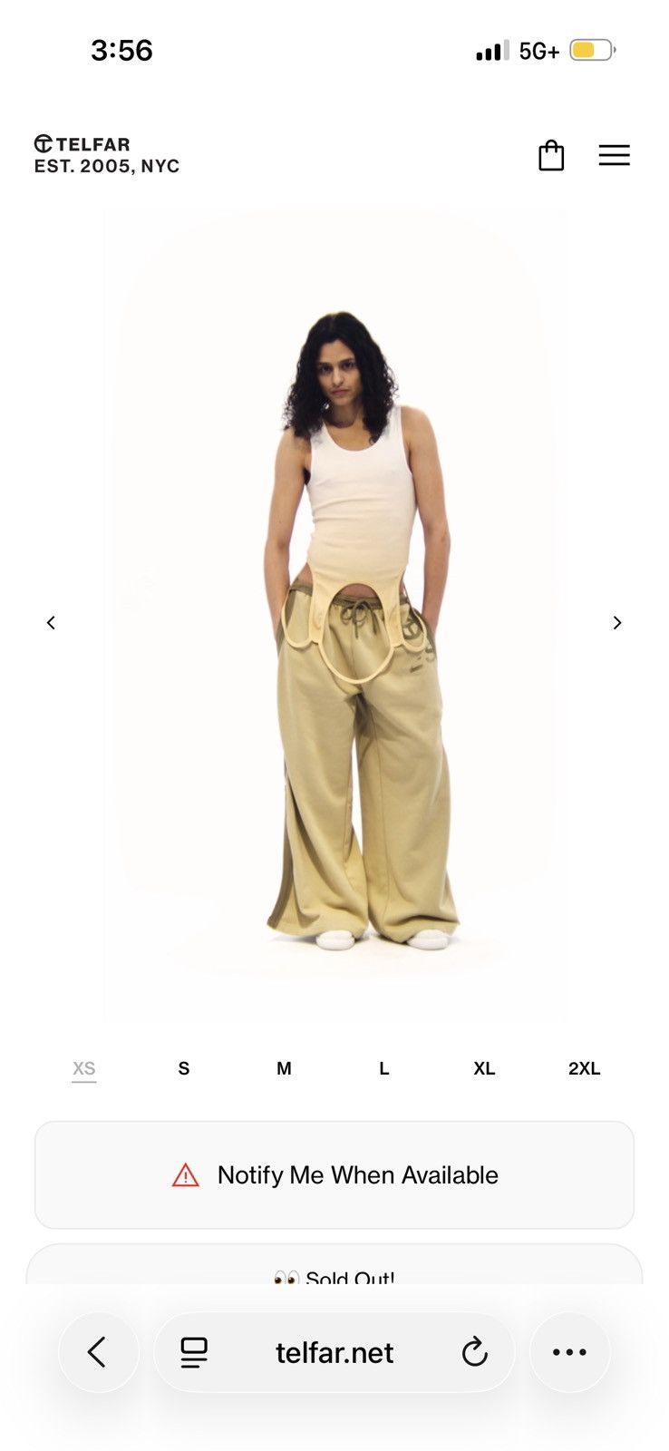 Telfar TELFAR UNISEX white/cream ombre infinity halter tank top Size XS / US 0-2 / IT 36-38 - 2 Thumbnail