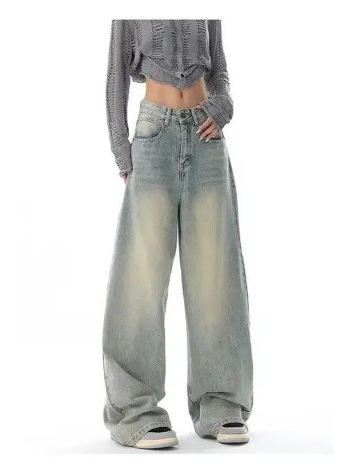 Japanese Brand Retro Distressed Blue Baggy Jeans Women Y2k Grunge Size 27" / US 4 / IT 40 - 5 Thumbnail