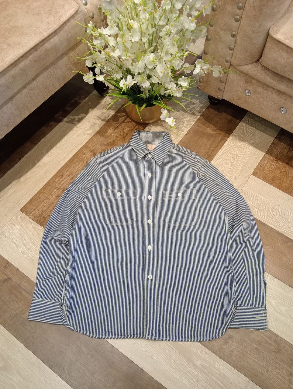 Toyo Enterprises HEADLIGHT by TOYO ENTERPRISES HICKORY DENIM SHIRT Size US M / EU 48-50 / 2 - 2 Thumbnail
