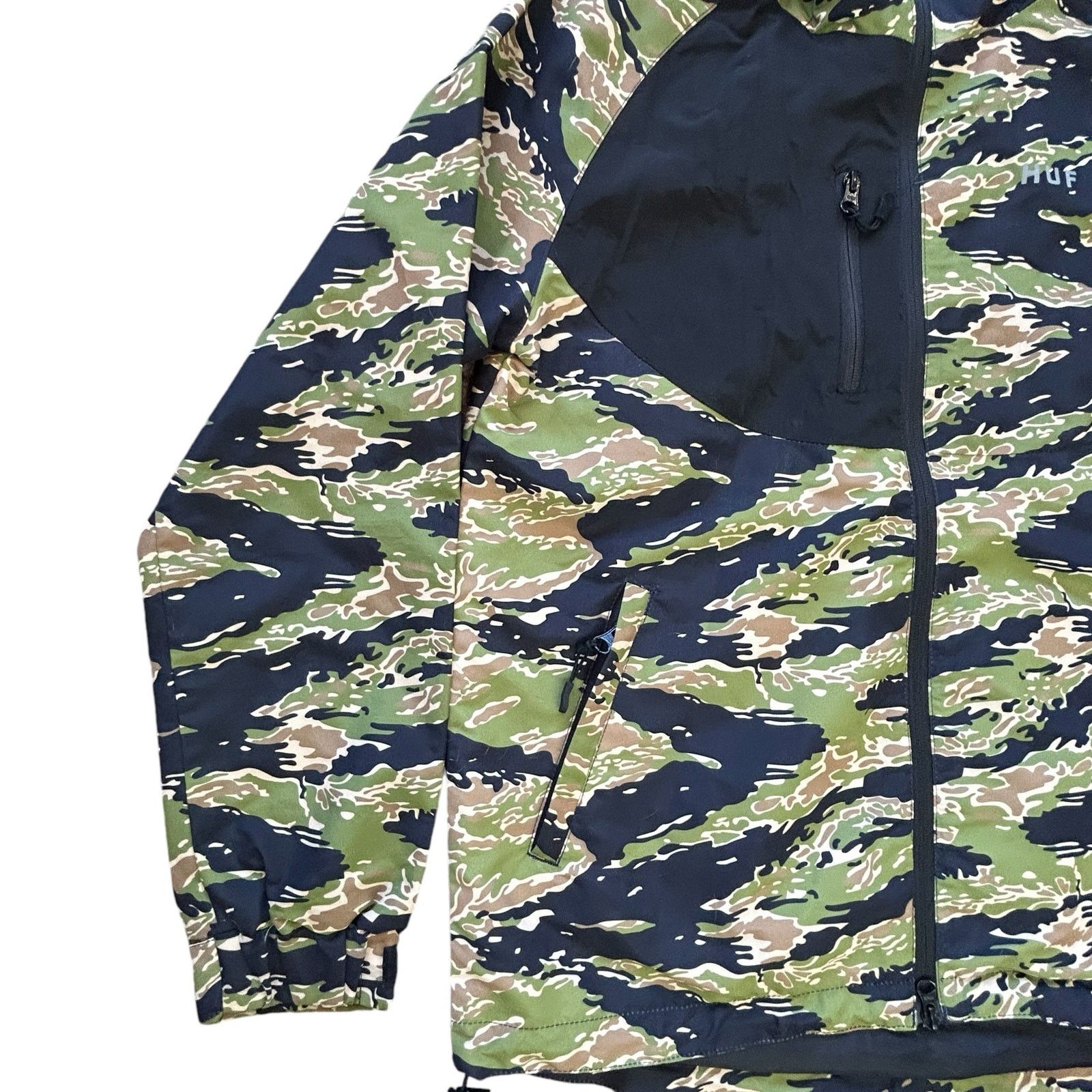 Huf HUF Camo Jacket Windbreaker Mens Med Green Black Streetwear Size US M / EU 48-50 / 2 - 8 Thumbnail