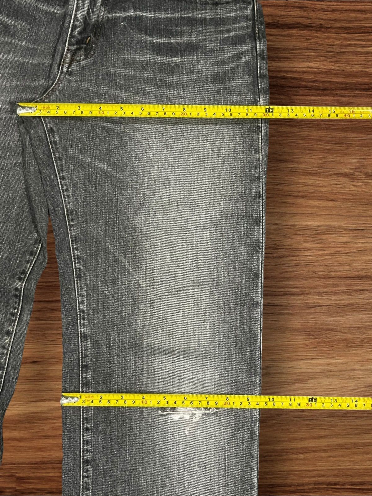 Japanese Brand ⚡️Distressed⚡️Vintage Japanese Brand GL Heart Black Faded Jean Size US 28 / EU 44 - 13 Thumbnail