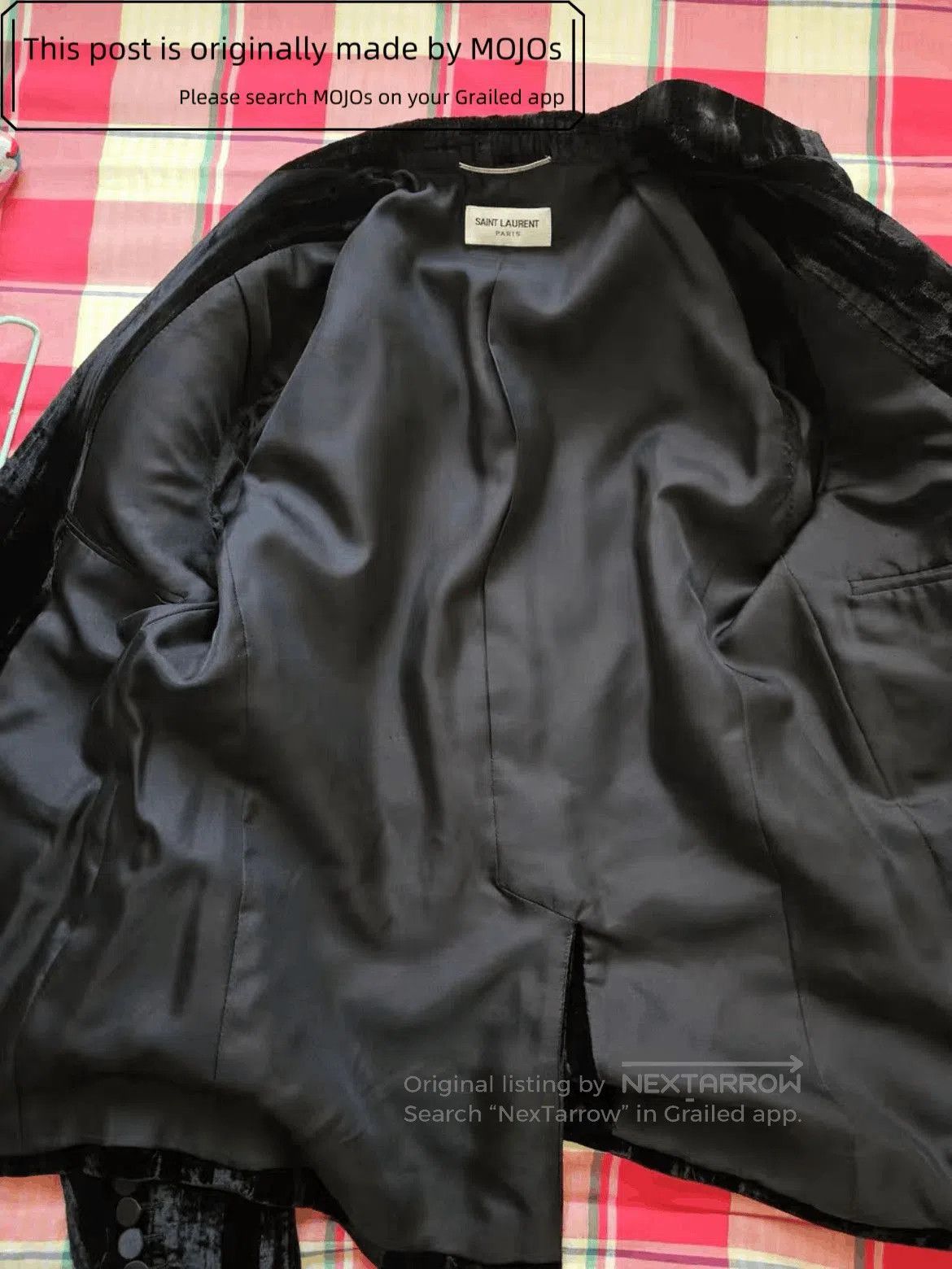Saint Laurent Paris Sz 46 Saint Laurent Paris Velvet Black Pattern Jacket. Size US S / EU 44-46 / 1 - 4 Thumbnail