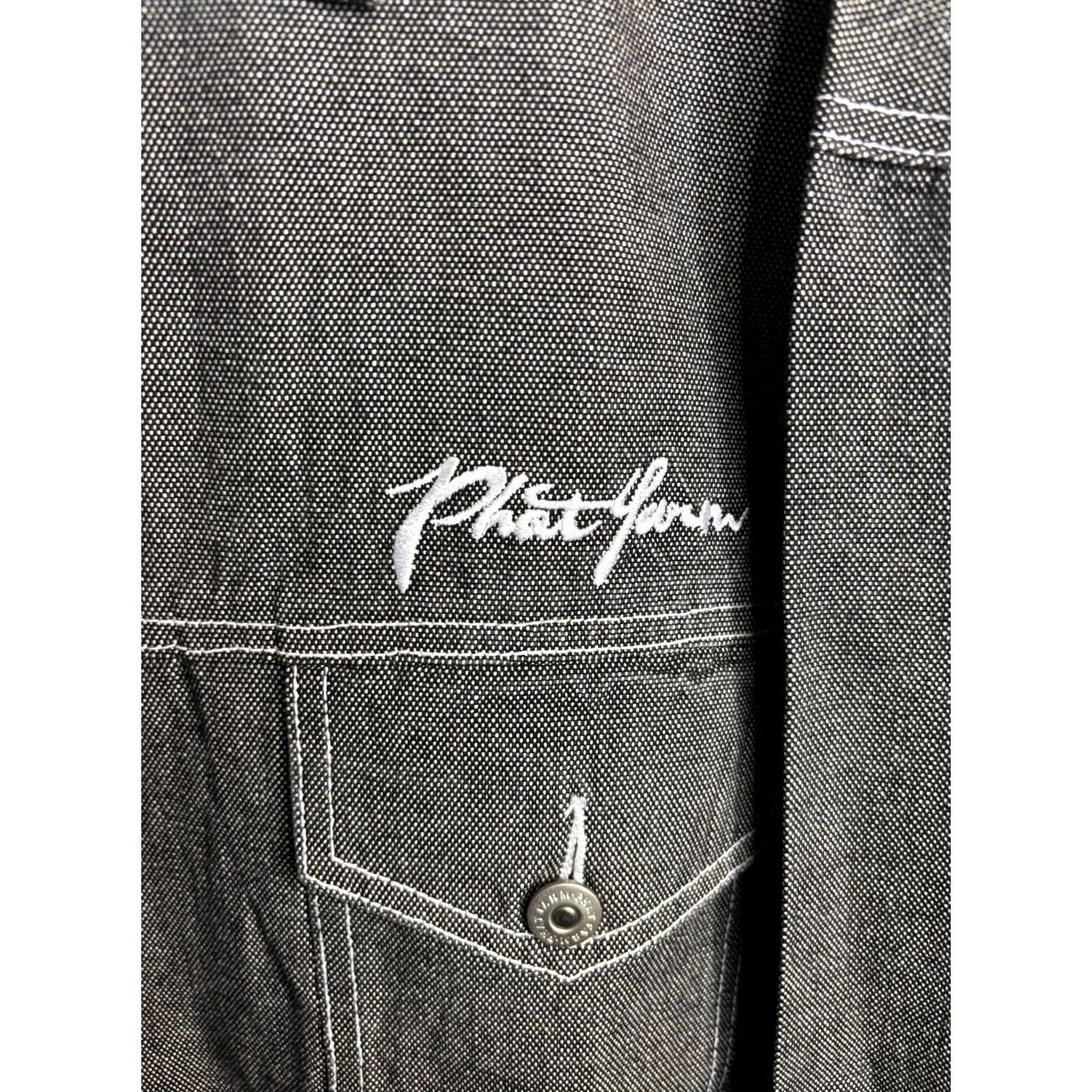 Phat Farm VINTAGE Phat Farm Denim Jacket Mens 3XL Gray Contrast Stitch Trucker Embroidered Logo Jacket Mens Gray Denim 3XL Embroidered Logo Workwear Casual Size US XXL / EU 58 / 5 - 3 Thumbnail