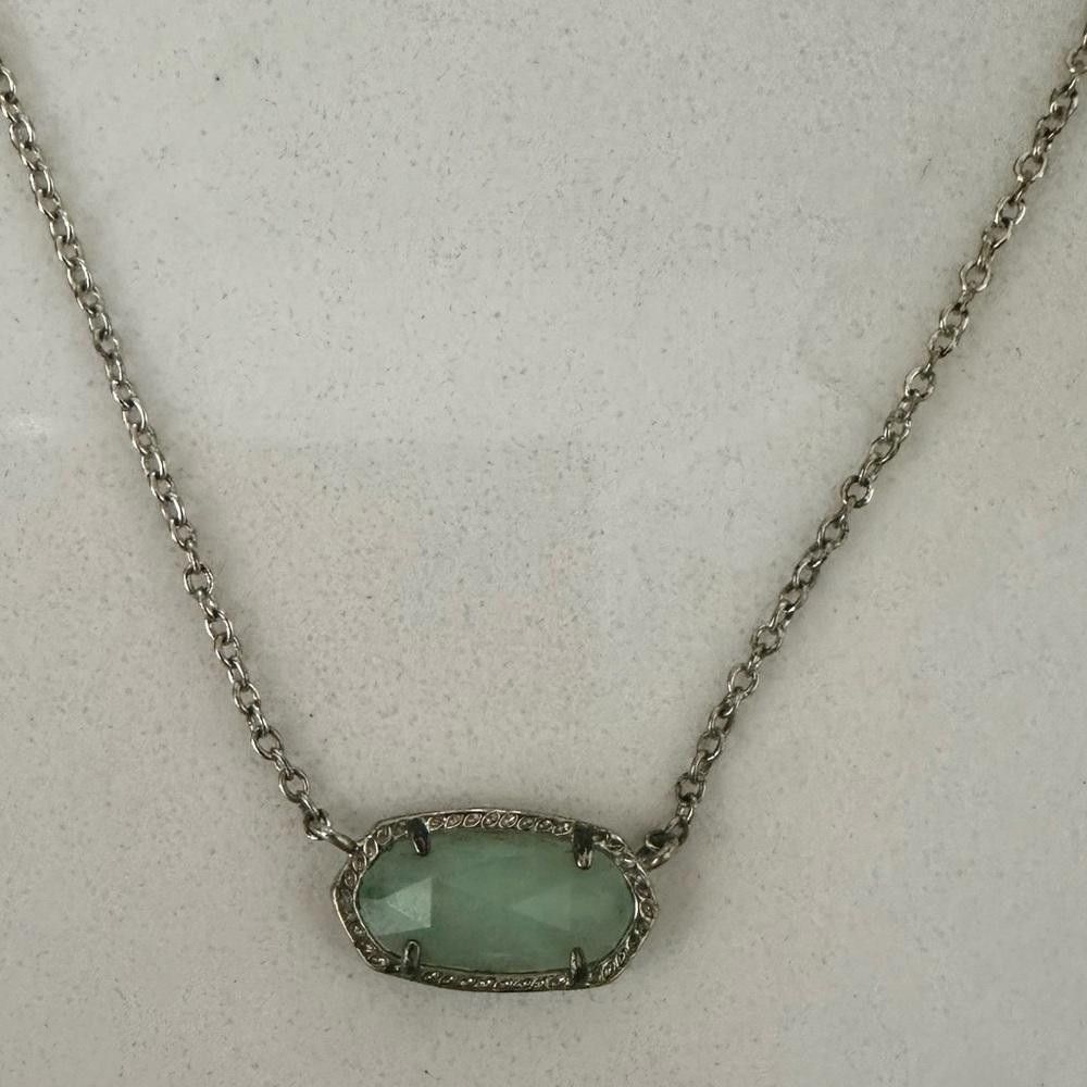Kendra Scott Kendra Scott Elisa Gold and Chalcedony Green Glass Necklace Size ONE SIZE - 3 Thumbnail