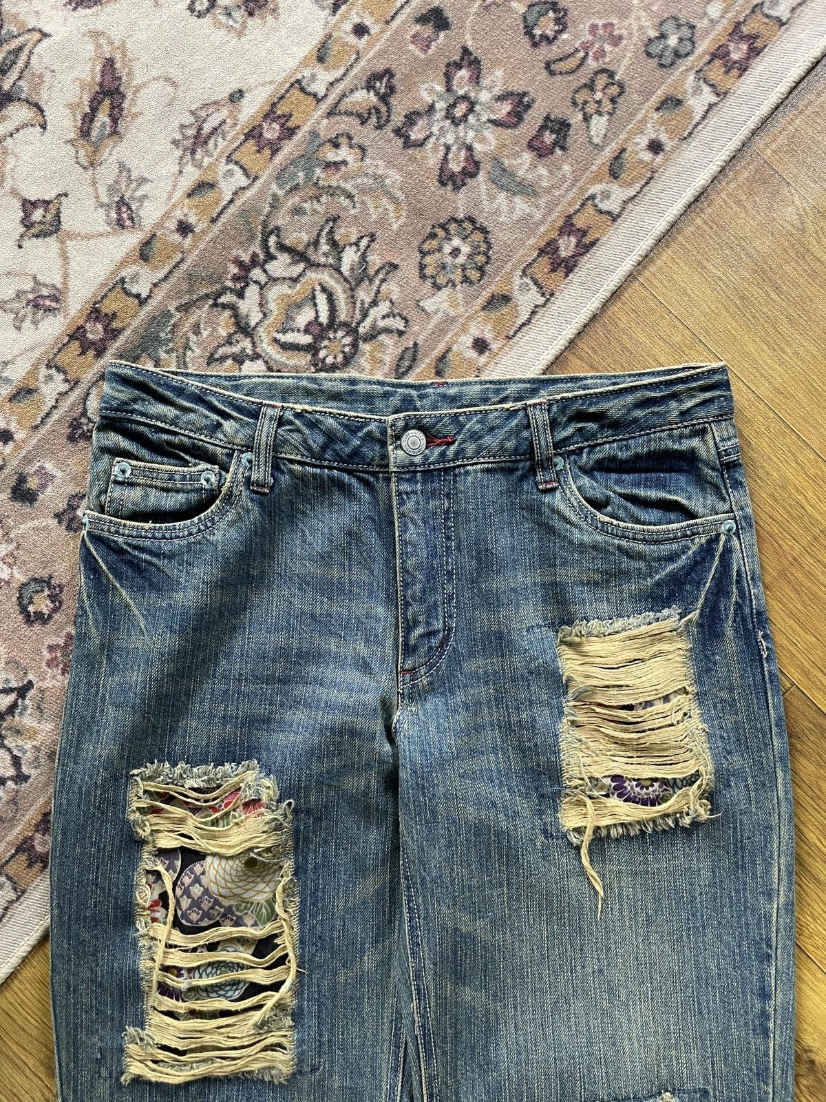 Japanese Brand Straight Relaxed Distressed Denim Size US 31 - 4 Thumbnail