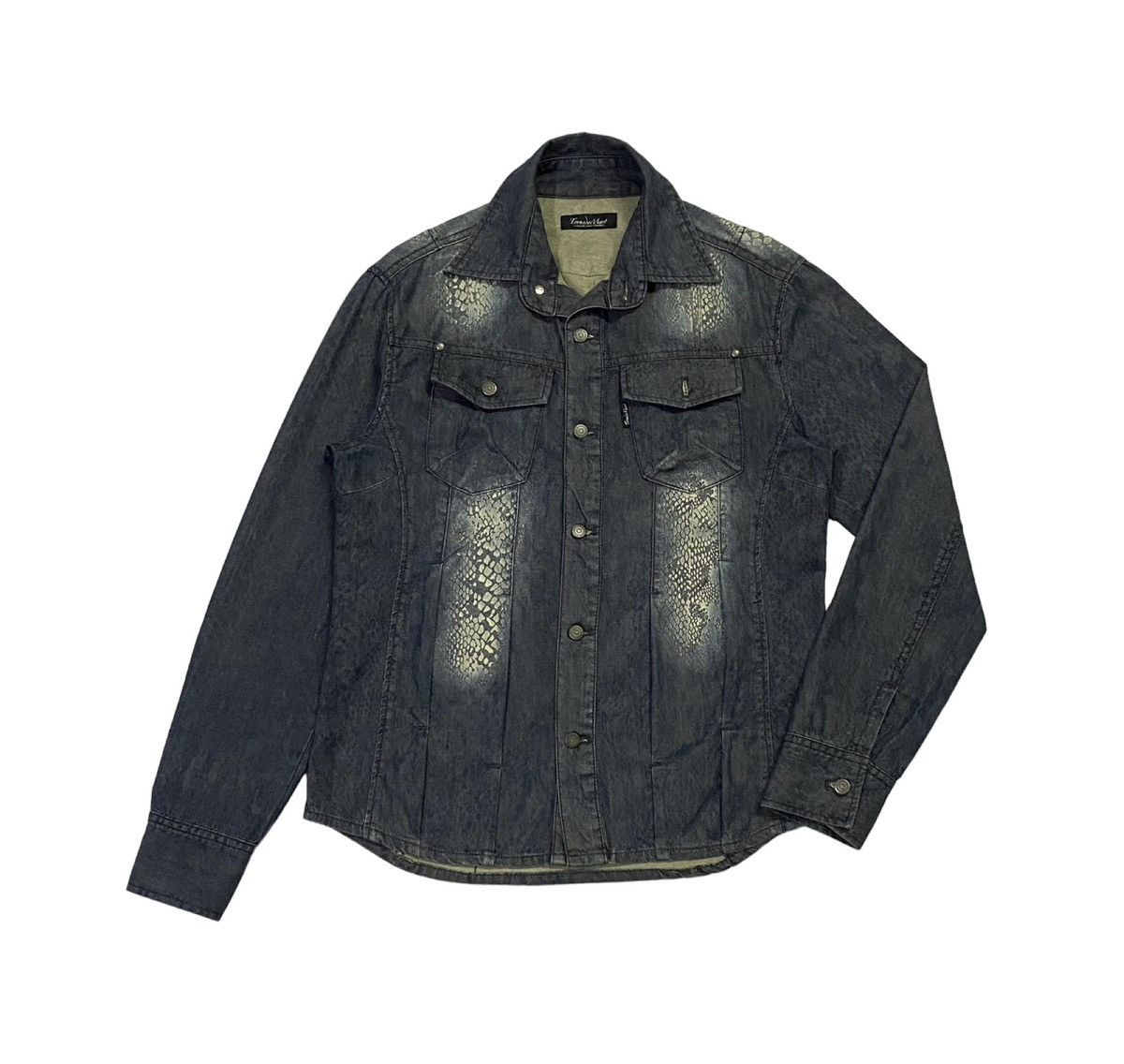 Tornado Mart Tornado Mart Snakeskin Printed Jeans Button Ups Shirt Size M / US 6-8 / IT 42-44 - 1 Thumbnail