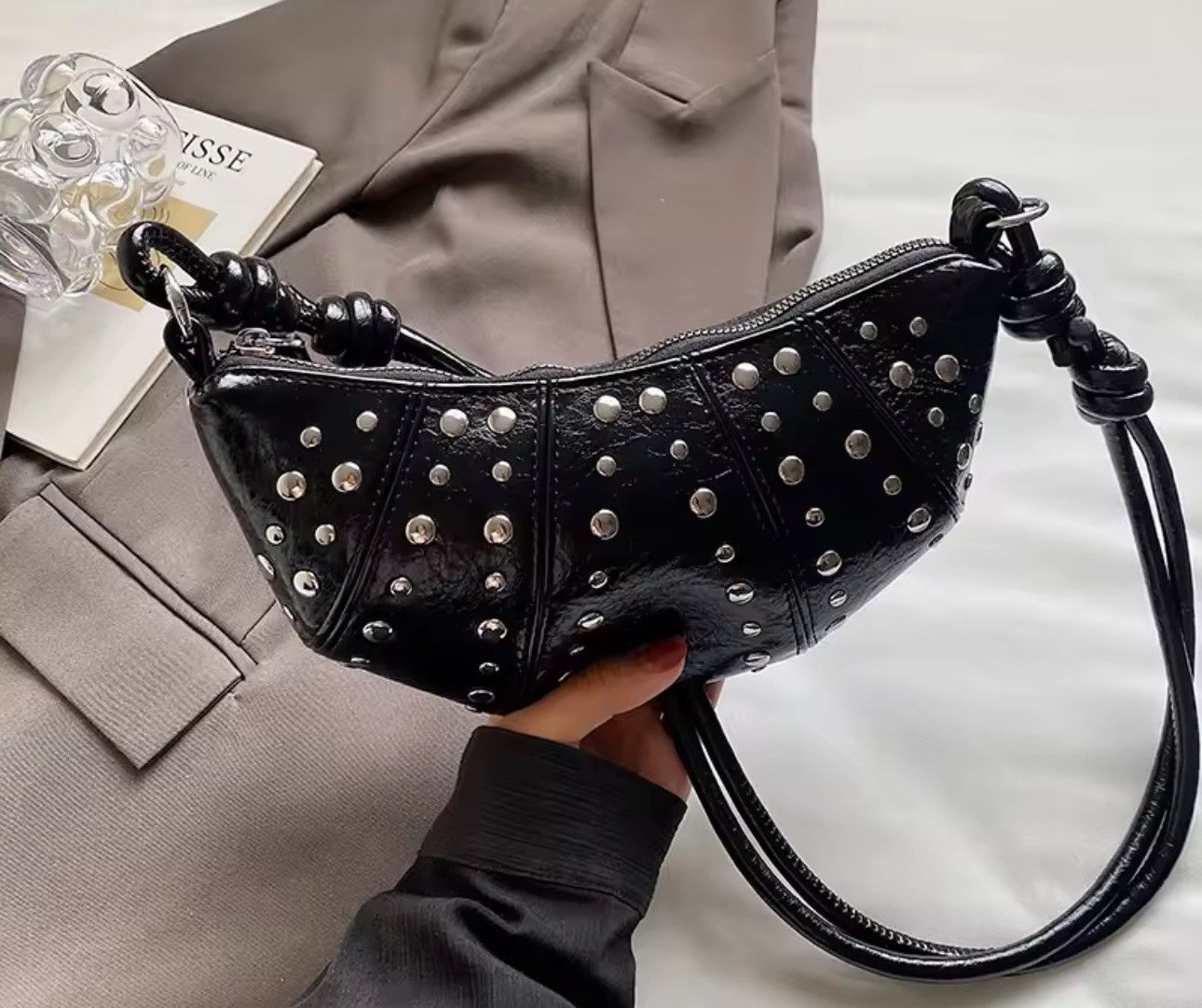 Other Punk Rivets Gothic PU Leather Crossbody Shoulder Bag Size ONE SIZE - 1 Thumbnail