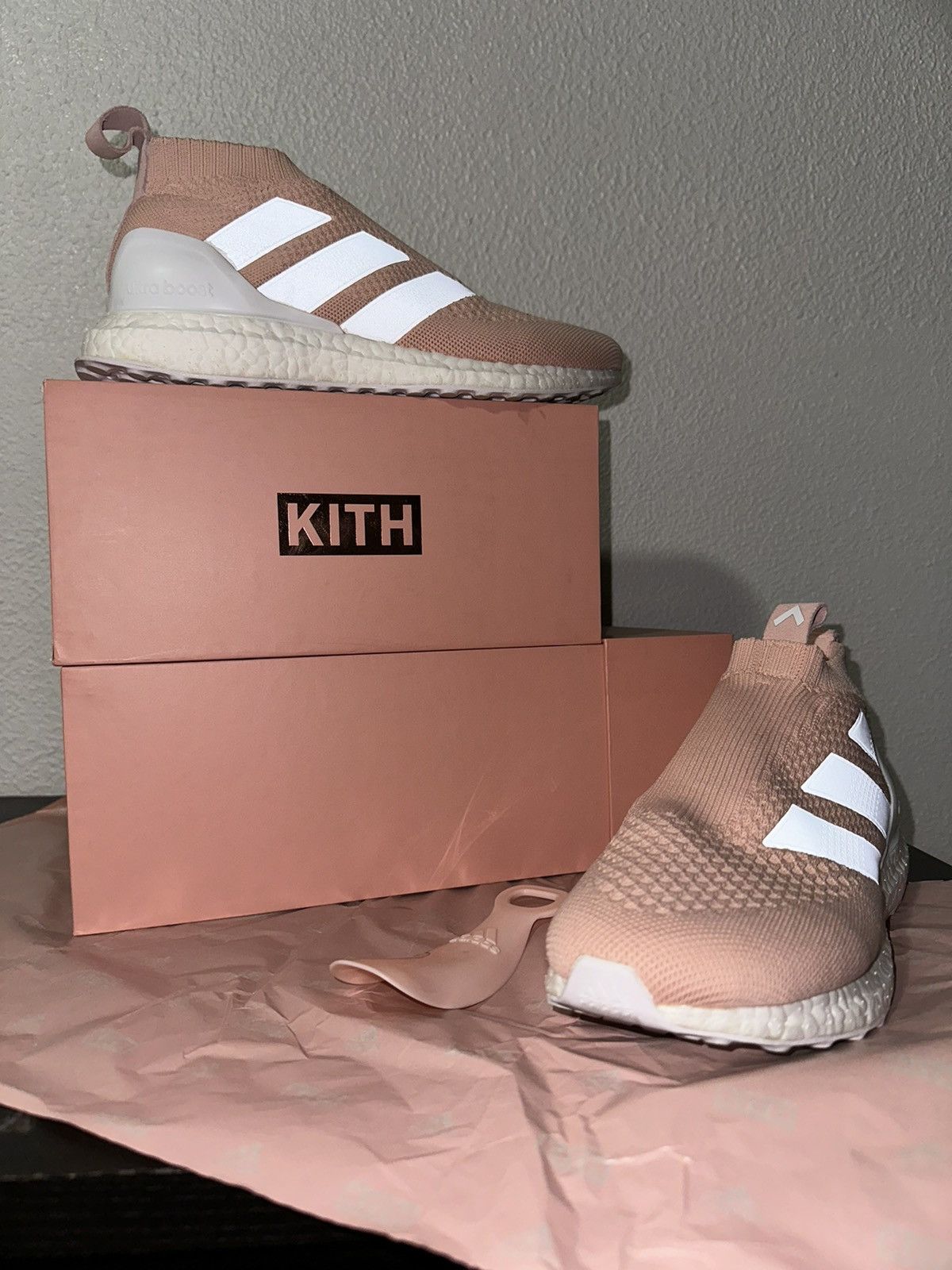 Kith x Adidas ACE 16 PureControl Ultra Boost 'Flamingos'