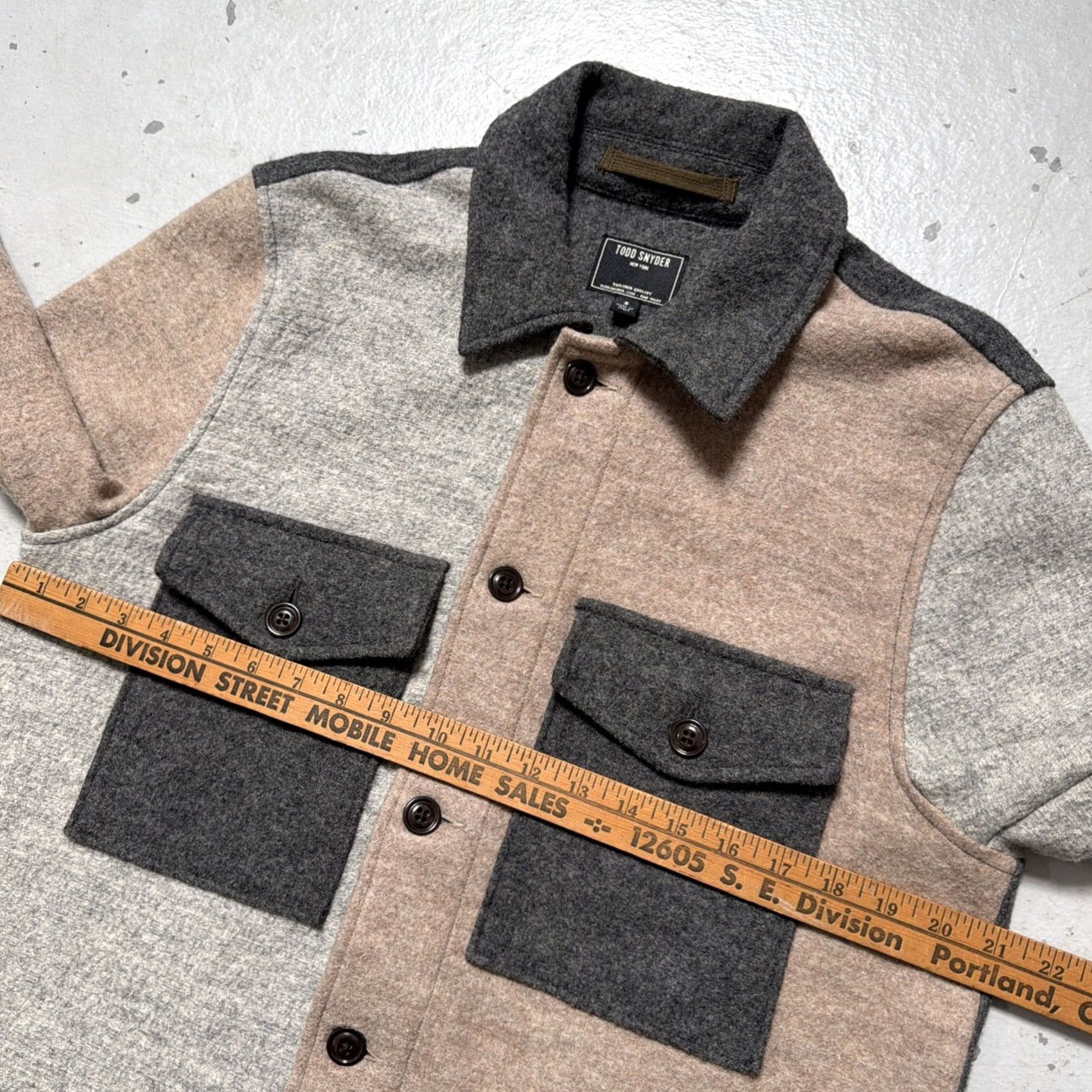 Todd Snyder Todd Snyder Wool Cocktail Shirt-Jacket Patchwork Workwear Designer Men’s S Shirt Size US S / EU 44-46 / 1 - 2 Thumbnail