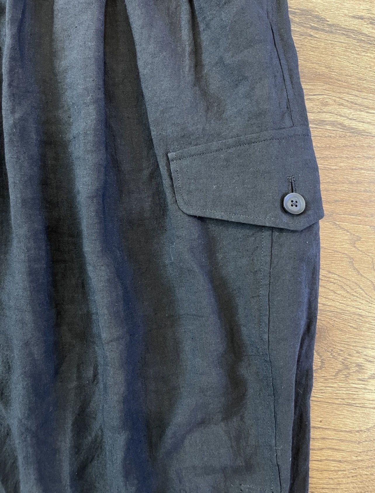 Yohji Yamamoto Yohji Yamamoto SS21 Lace-Up Cropped Trousers HD-P47-303 Size US 33 - 6 Thumbnail