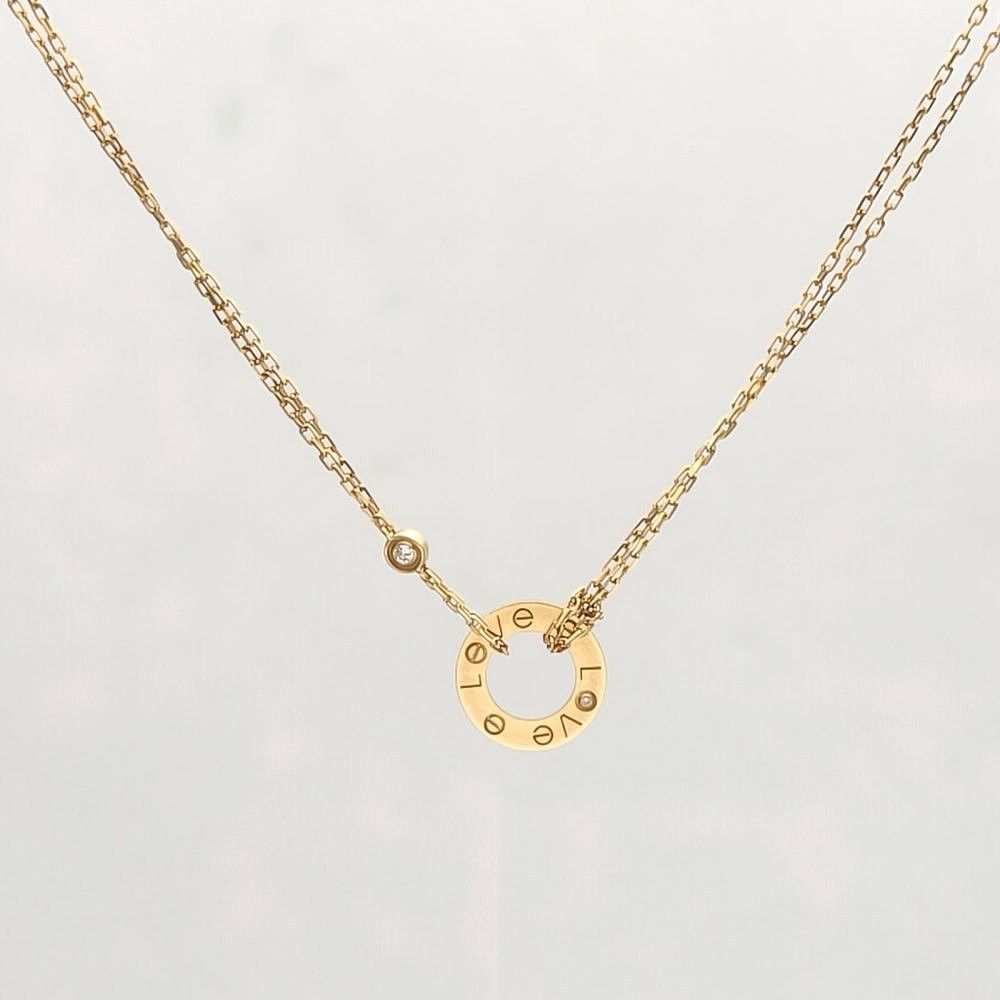 Cartier Love Diamond 18k Gold Necklace One Size, Women's