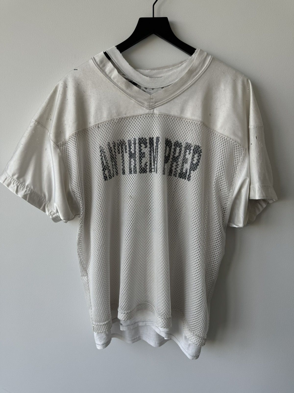 Vintage VINTAGE 90s THRASHED FADED PRACTICE FOOTBALL JERSEY OVERSIZE Size US XL / EU 56 / 4 - 3 Thumbnail
