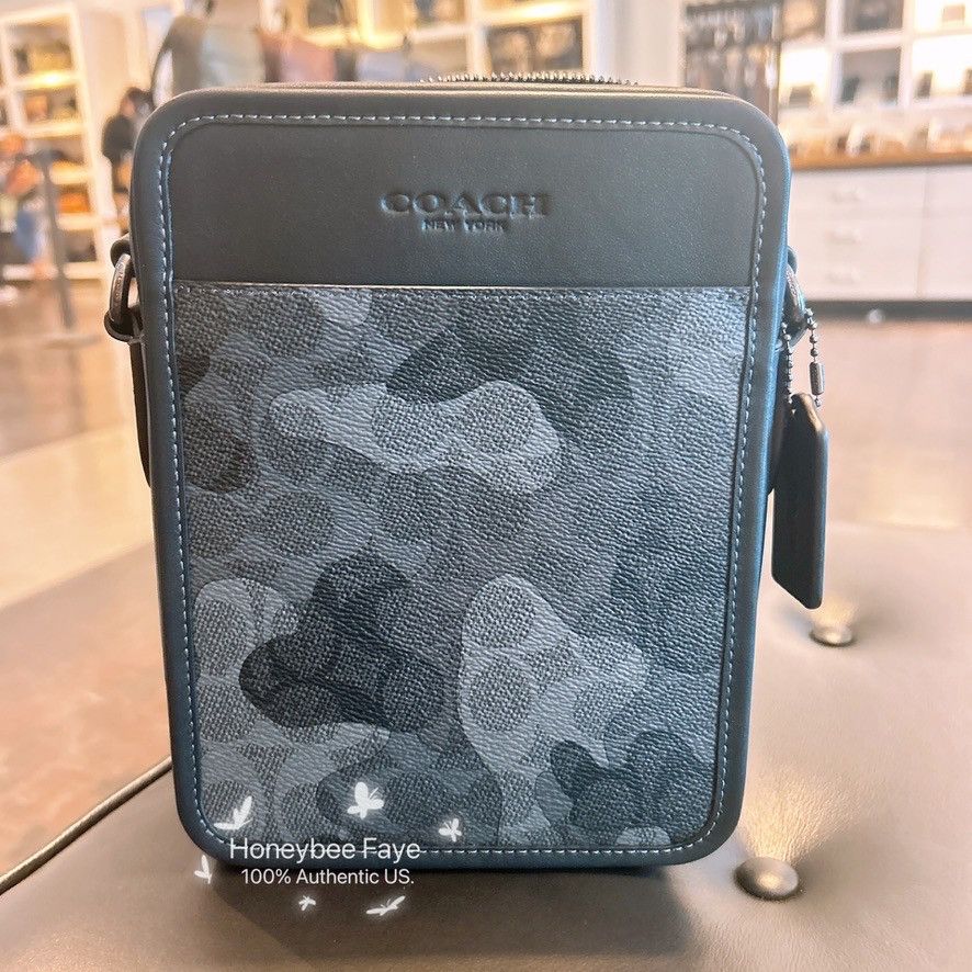 Coach Sullivan Crossbody Bag In Signature Camo Print Cao74 in Black, Men's