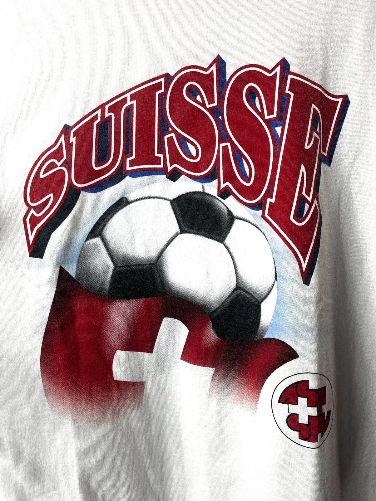 Vintage Vintage Suisse Soccer T Shirt Football Olympic Size US M / EU 48-50 / 2 - 2 Thumbnail