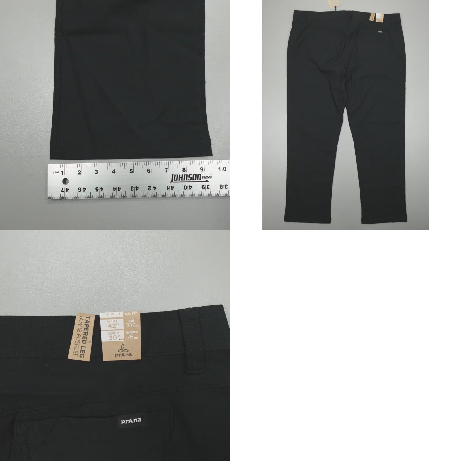 Prana Prana Brion II Slim Fit Stretch Pants Men's 42x30 Dark Iron Gray Chino Straight 5-Pocket Size US 42 / EU 58 - 8 Thumbnail