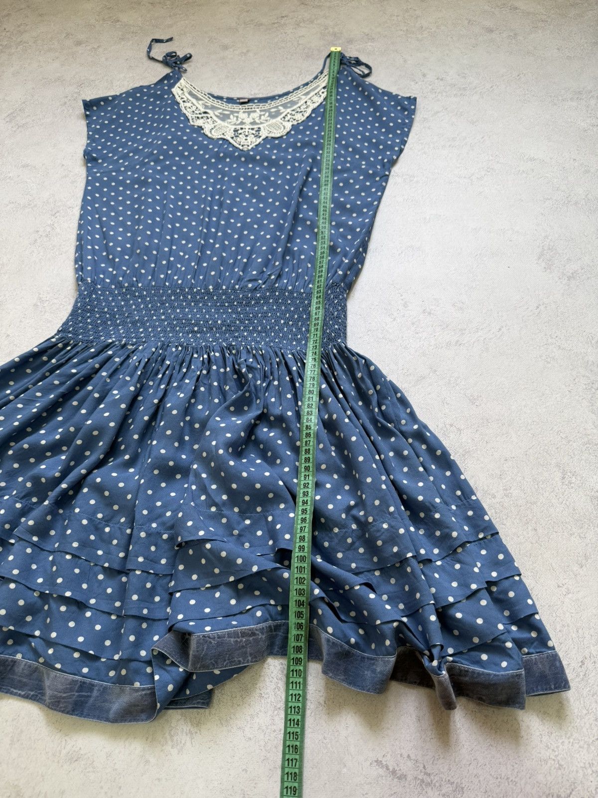 Vintage Ewa I Walla Blue Polka Dot Short Sleeve Midi Dress Size XS Size XS / US 0-2 / IT 36-38 - 20 Thumbnail