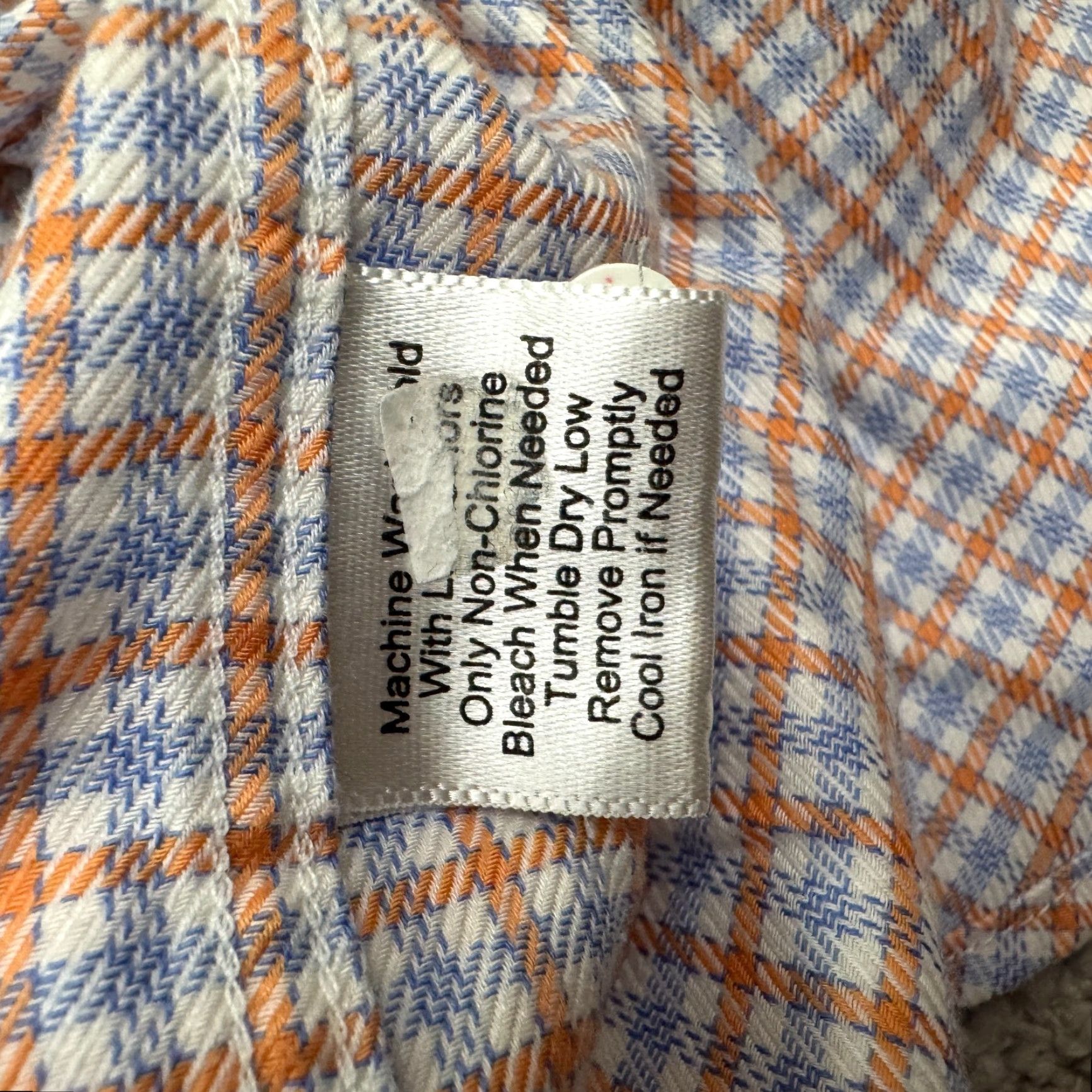 Egara VINTAGE Egara Men's Flannel Shirt Long Sleeve Button-Up Casual Plaid Cotton Spandex Blue Orange Regular Fit XXL Size US L / EU 52-54 / 3 - 7 Thumbnail