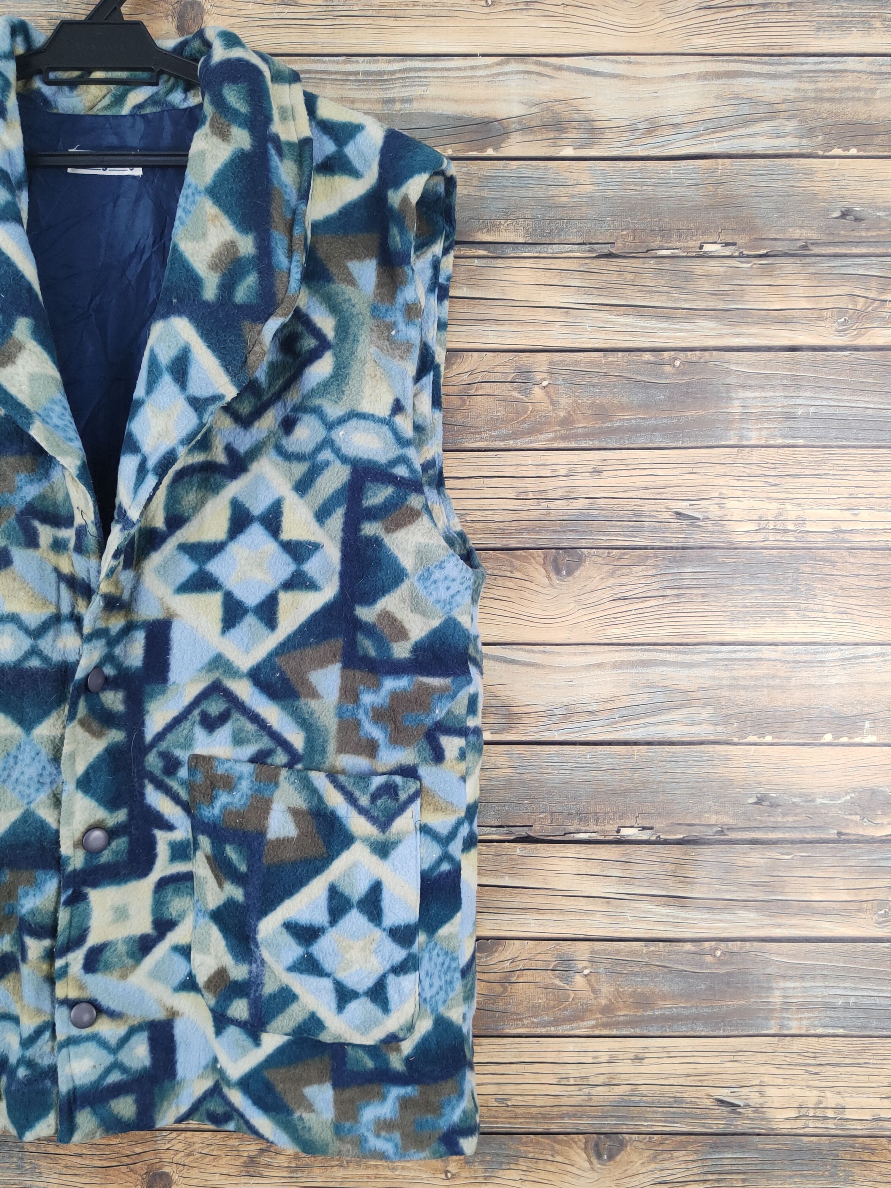 Japanese Brand × Vintage Milky Way Blue Green Wool Vests Size US L / EU 52-54 / 3 - 6 Thumbnail