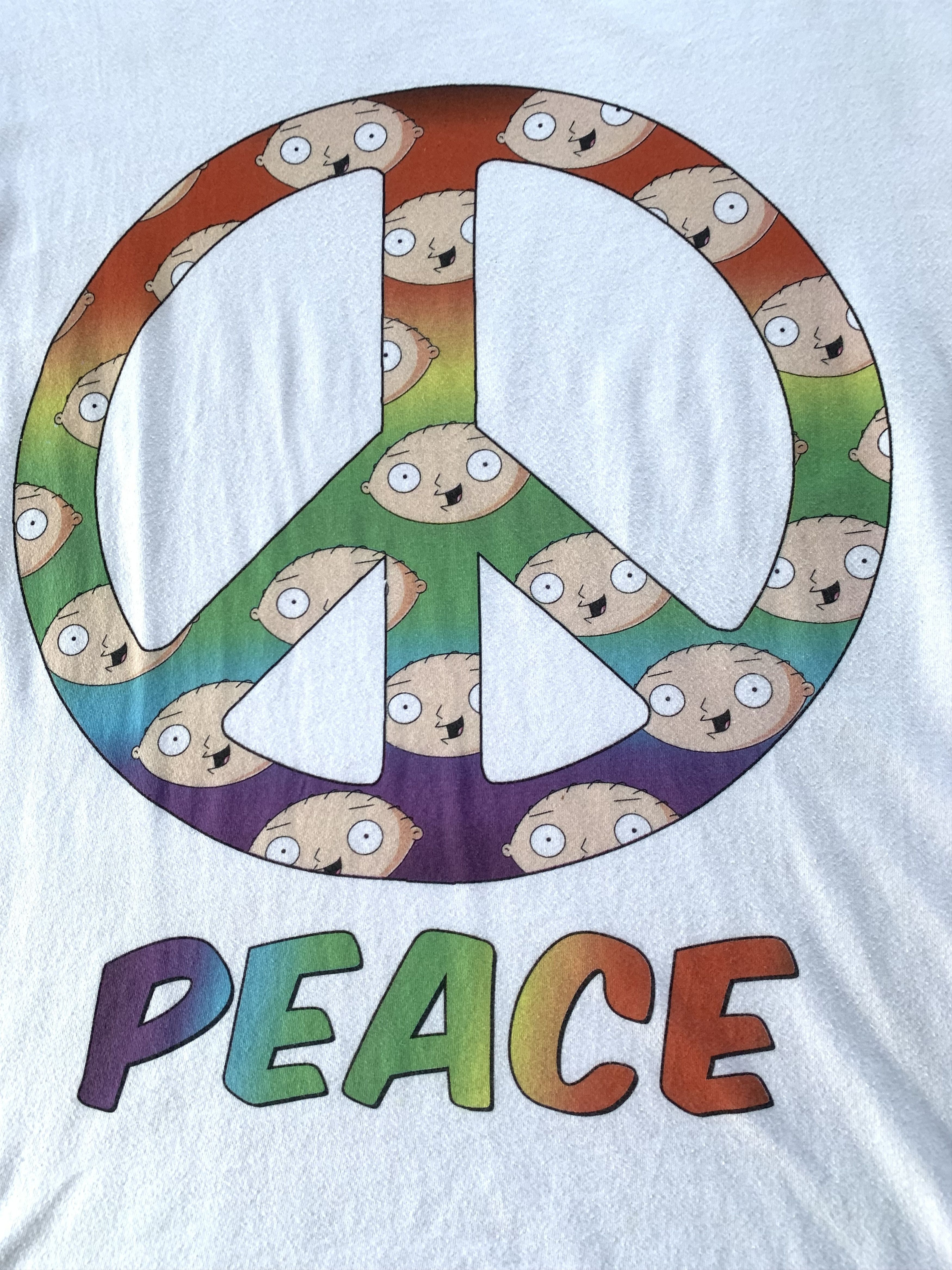 Cartoon Network Family Guy Stewie Griffin Peace Sign Graphic White T-Shirt Size US L / EU 52-54 / 3 - 5 Thumbnail