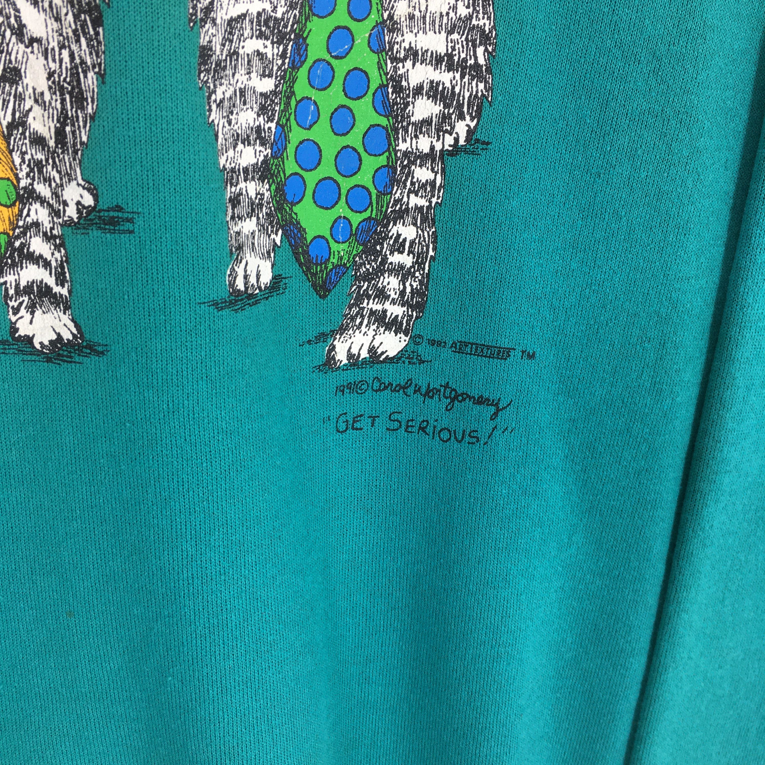Habitat Vintage 90s Carol Montgomery Get Serious Sweatshirt XLarge Size US XL / EU 56 / 4 - 4 Thumbnail