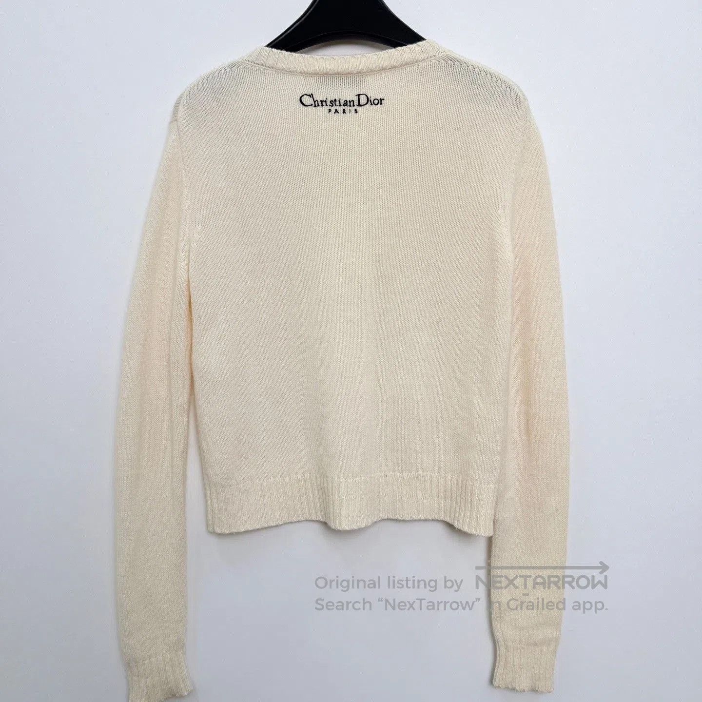 Dior Dior Ribbed Crewneck Embroidered Cashmere Sweater. Size XS / US 0-2 / IT 36-38 - 3 Thumbnail