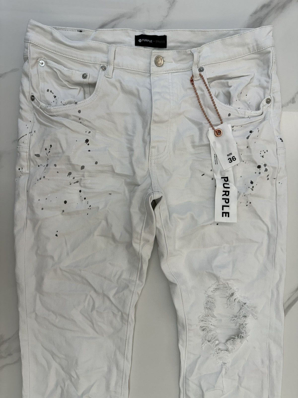 Purple P001 Optic White Paint Blowout Size US 36 / EU 52 - 1 Thumbnail